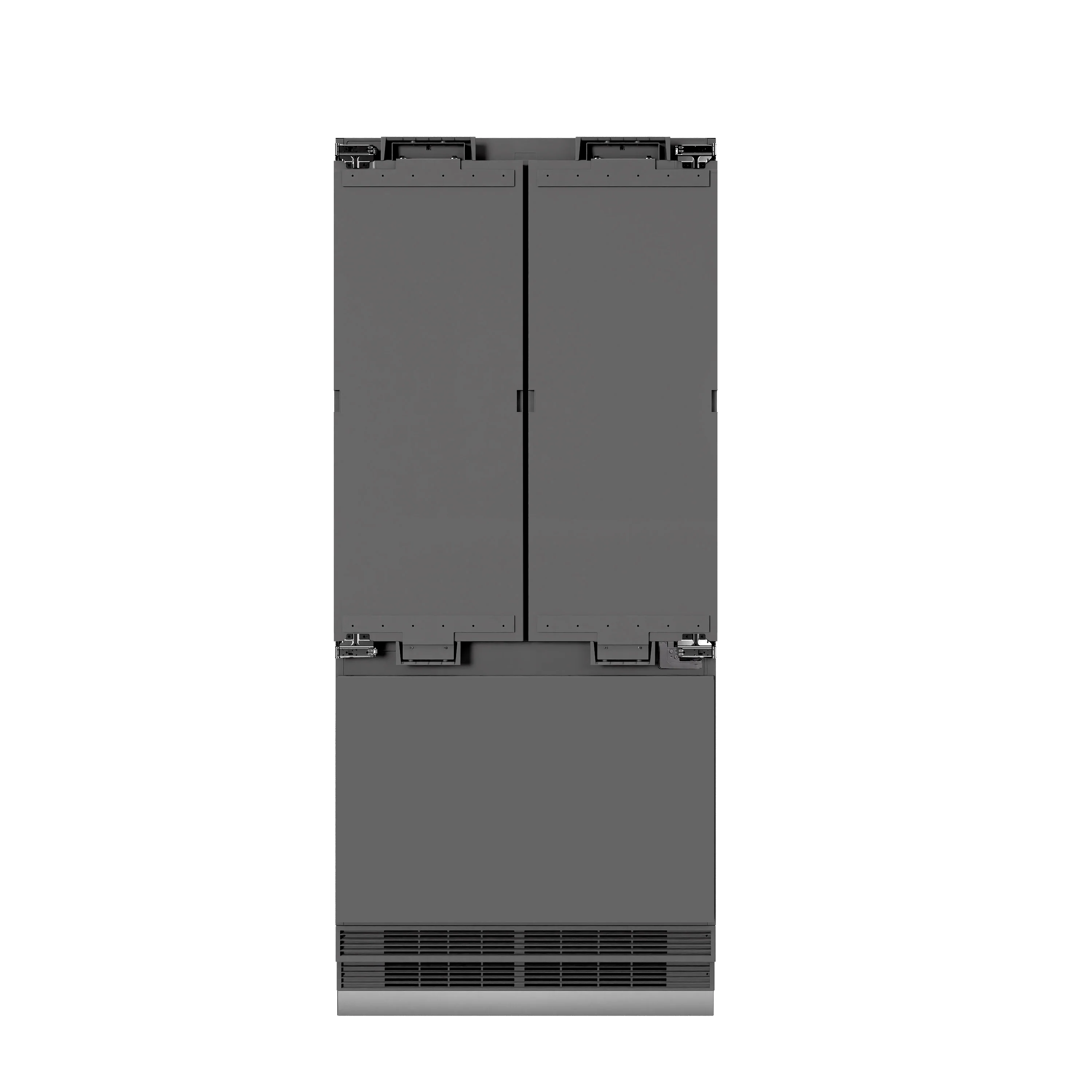 ZLINE Autograph Edition 36 in. 19.6 cu. ft. Panel Ready French Door Built-In Bottom Freezer Refrigerator with Water Dispenser and Ice Maker with Graphite Gray Interior and Champagne Bronze Accents (GRBIVZ-36-CB) - Image 5