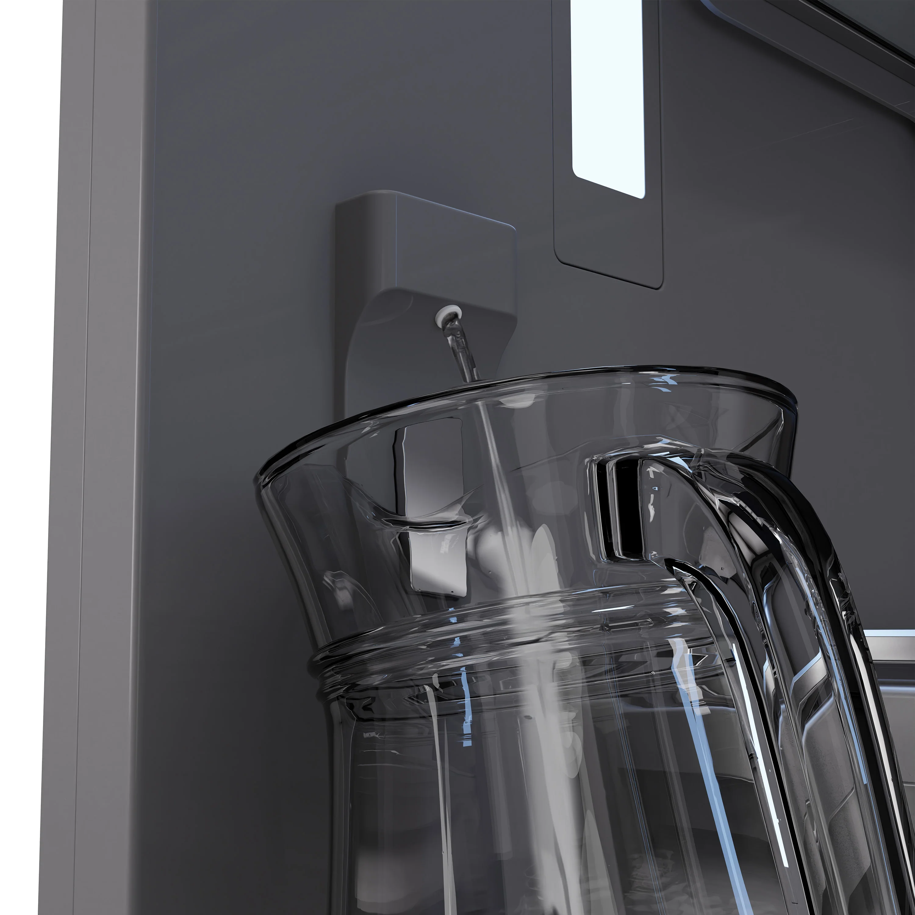 ZLINE Autograph Edition 36 in. 19.6 cu. ft. Panel Ready French Door Built-In Bottom Freezer Refrigerator with Water Dispenser and Ice Maker with Graphite Gray Interior and Matte Black Accents (GRBIVZ-36-MB) - Image 12