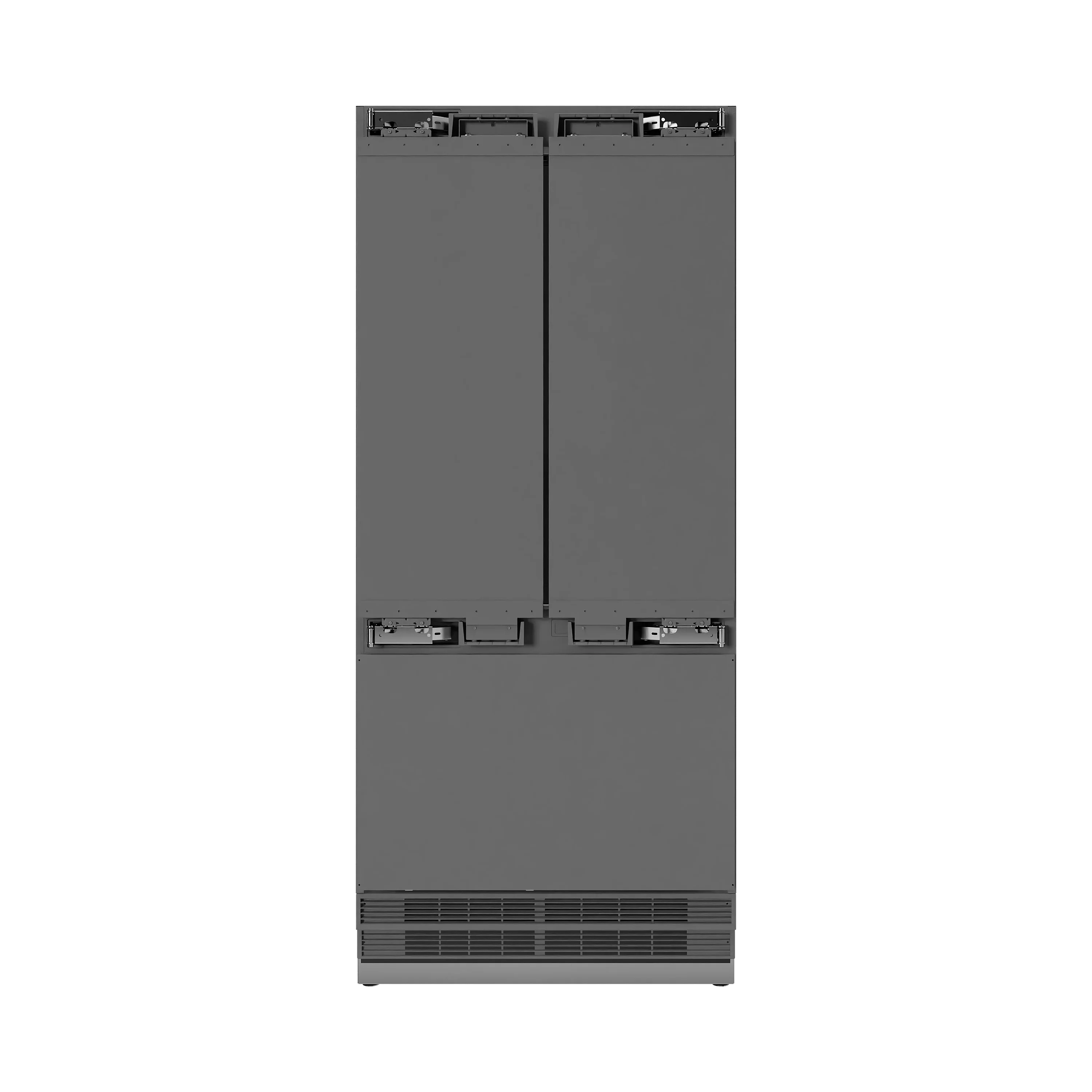 ZLINE Autograph Edition 36 in. 19.6 cu. ft. Panel Ready French Door Built-In Bottom Freezer Refrigerator with Water Dispenser and Ice Maker with Stainless Steel Interior and Champagne Bronze Accents (SRBIVZ-36-CB) - Image 6