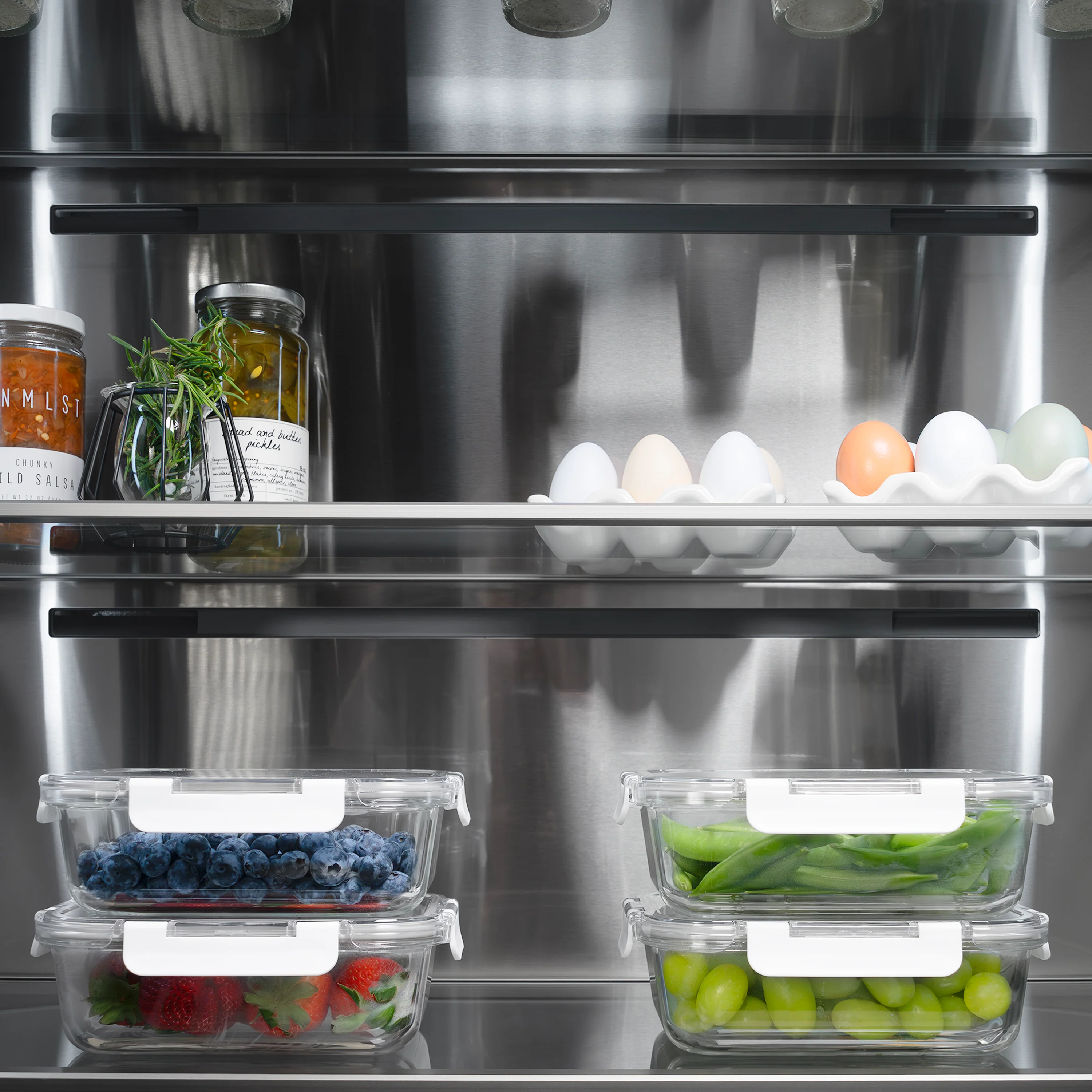 ZLINE Autograph Edition 36 in. 19.6 cu. ft. Panel Ready French Door Built-In Bottom Freezer Refrigerator with Water Dispenser and Ice Maker with Stainless Steel Interior and Polished Gold Accents (SRBIVZ-36-G) - Image 8