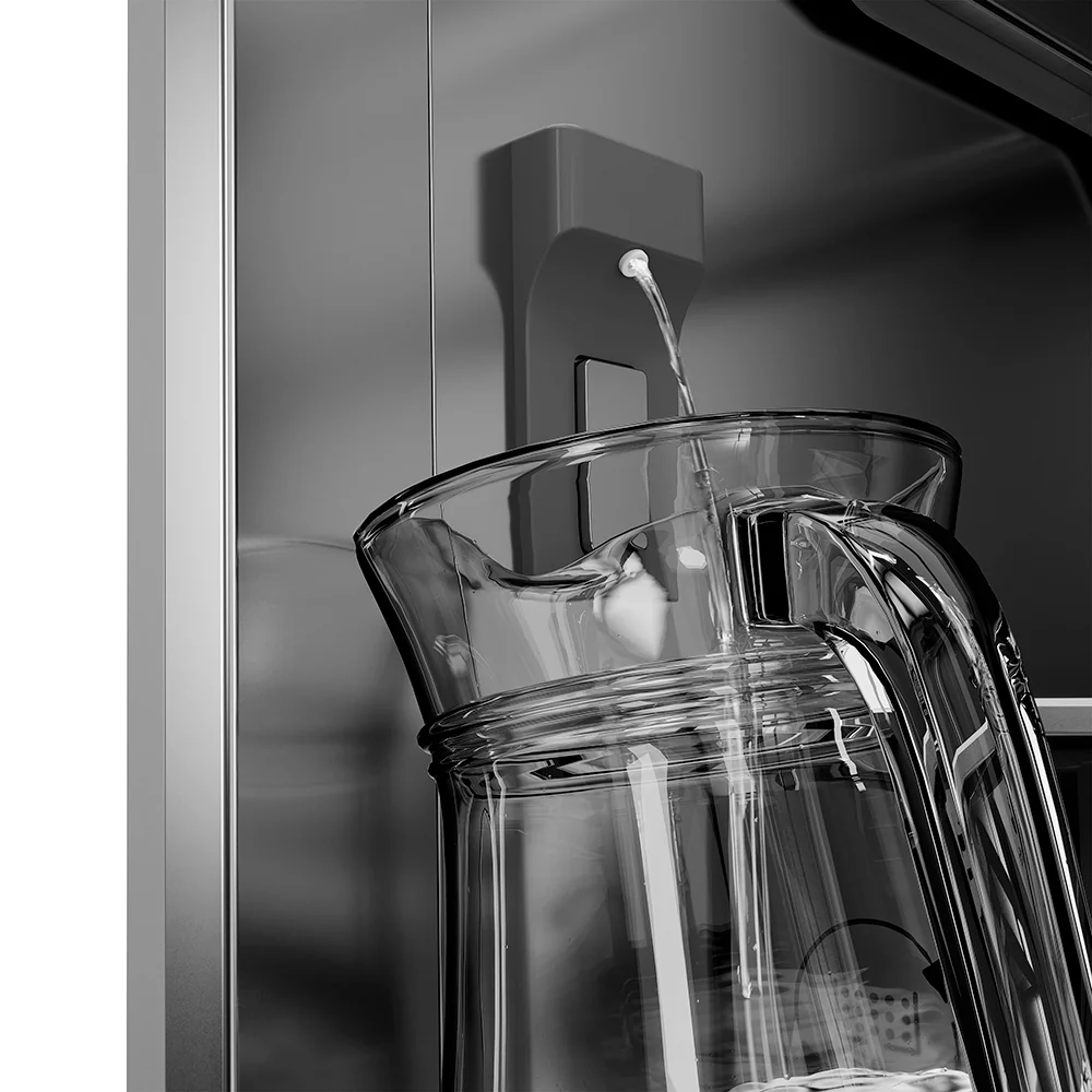 ZLINE Autograph Edition 36 in. 19.6 cu. ft. French Door Built-In Bottom Freezer Refrigerator with Water Dispenser and Ice Maker in Stainless Steel with Stainless Steel Interior and Polished Gold Helix Handles (SRBIVZ-30436KG) - Image 14