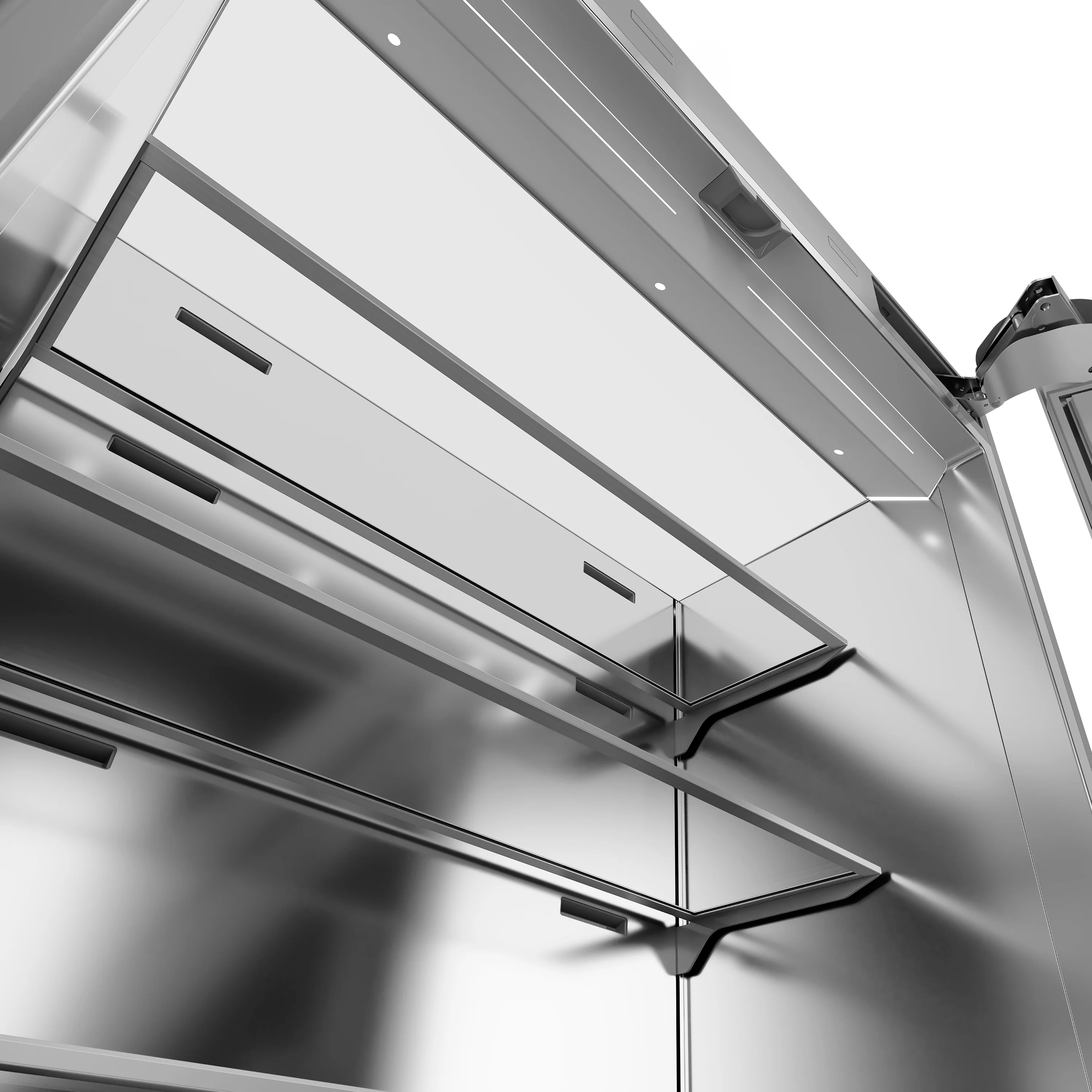 ZLINE Autograph Edition 36 in. 19.6 cu. ft. French Door Built-In Bottom Freezer Refrigerator with Water Dispenser and Ice Maker in White Matte with Stainless Steel Interior and Champagne Bronze Accents (SRBIVZ-WM-36-CB) - Image 6