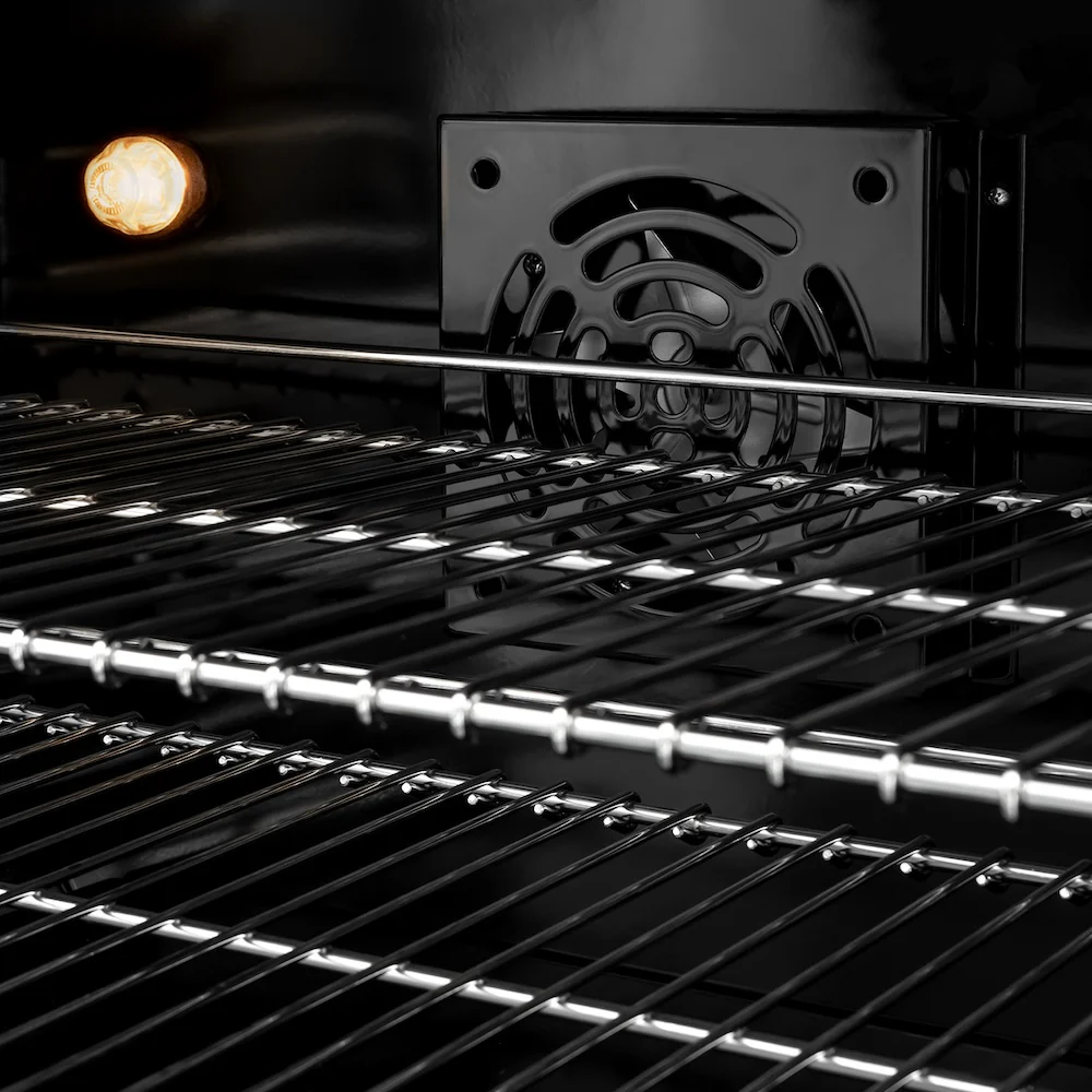 ZLINE Autograph Edition 36 in. 5.2 cu. ft. Classic Dual Fuel Range with 6 Burner Gas Cooktop and Electric Convection Oven in Stainless Steel with Black Matte Door and Champagne Bronze Accents (CDRZ-BLM-36-CB) - Image 9