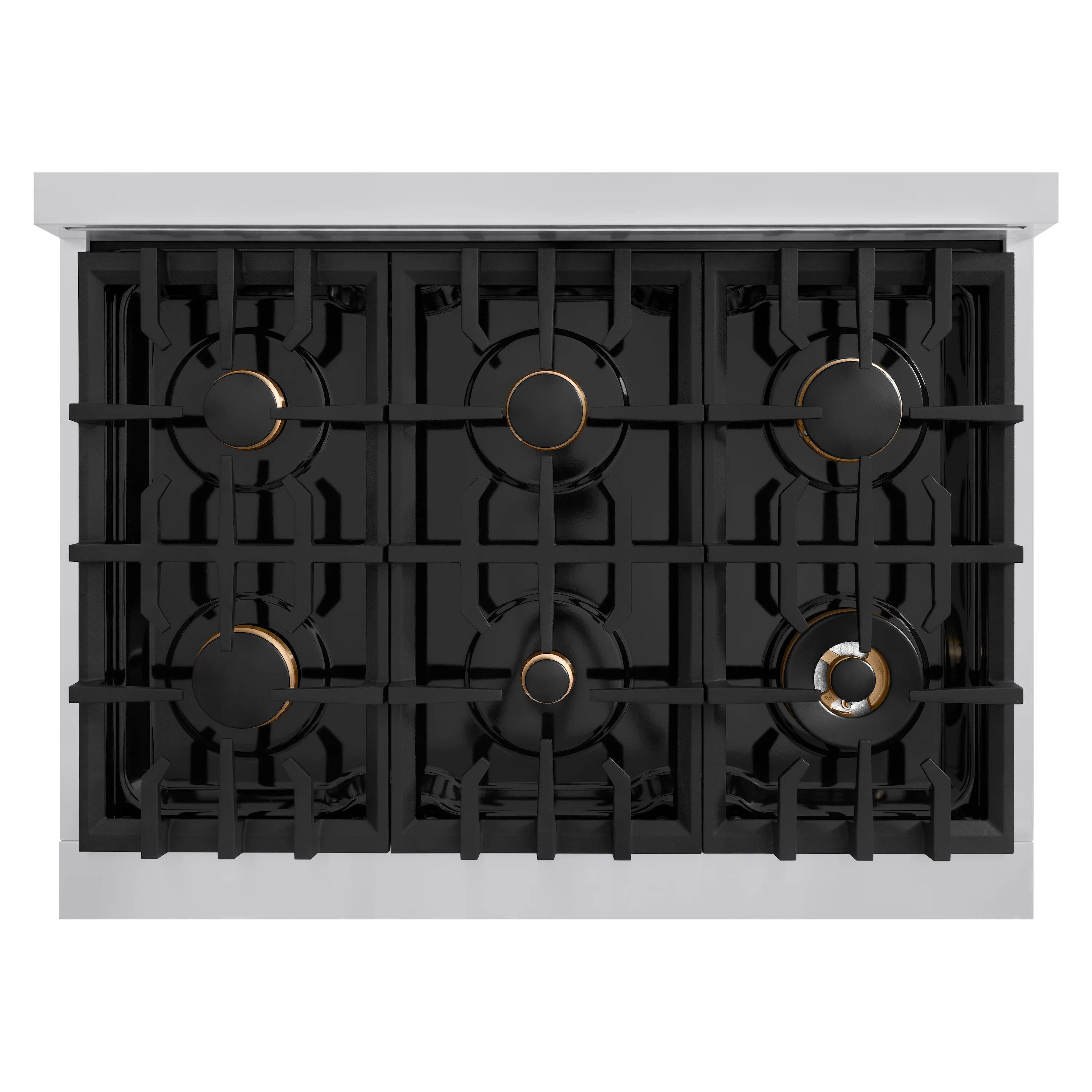 ZLINE Autograph Edition 36 in. 5.2 cu. ft. Classic Dual Fuel Range with 6 Burner Gas Cooktop and Electric Convection Oven in Stainless Steel with White Matte Door and Matte Black Accents (CDRZ-WM-36-MB) - Image 11