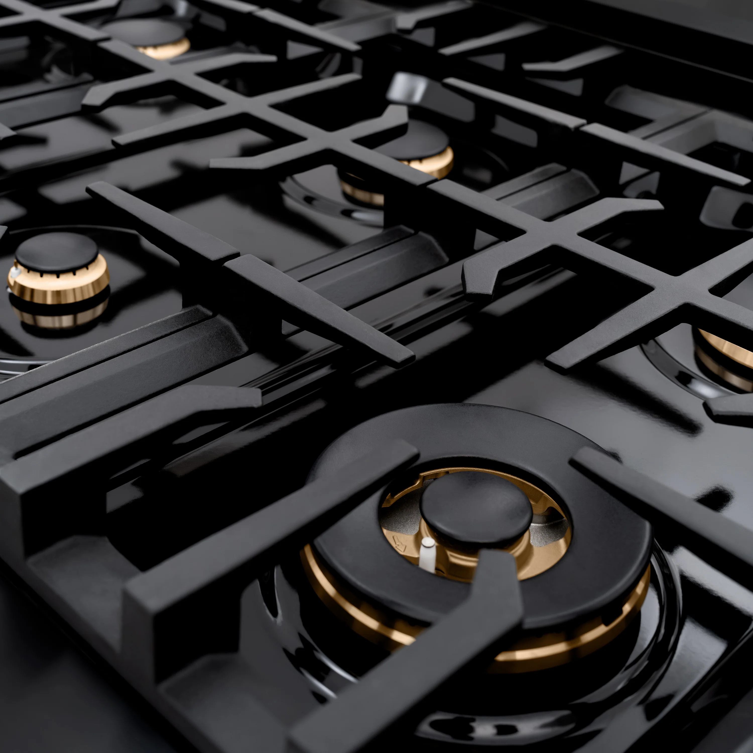 ZLINE Autograph Edition 36 in. 5.2 cu. ft. Classic Gas Range with 6 Burner Cooktop and Convection Gas Oven in Black Stainless Steel and Polished Gold Accents (CGRBZ-36-G) - Image 10
