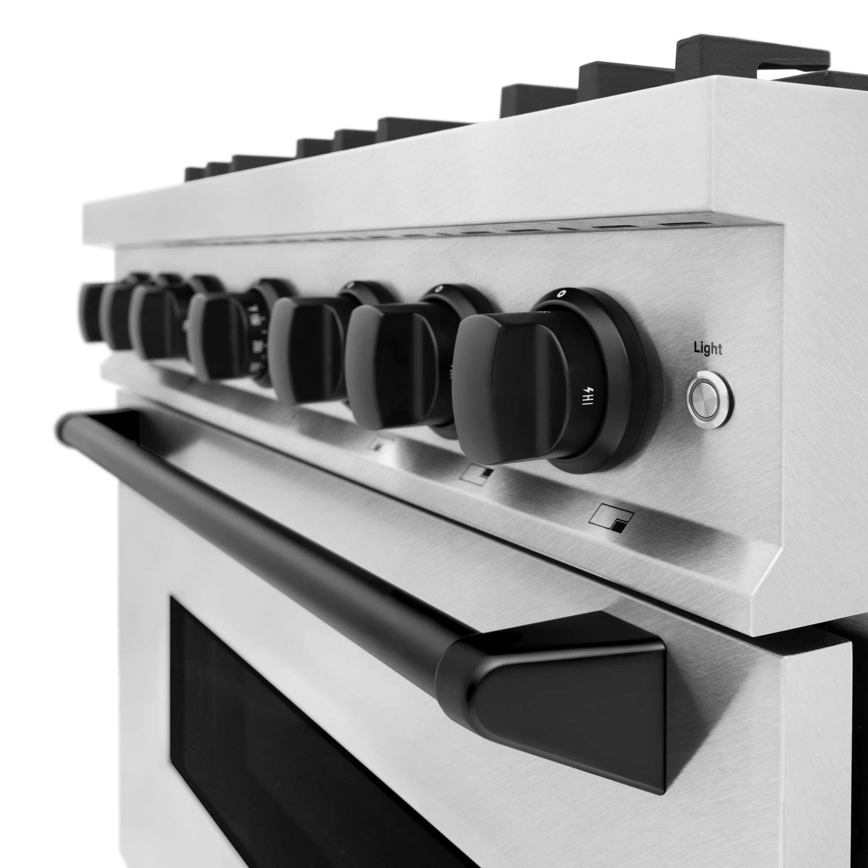 ZLINE Autograph Edition 36 in. 5.2 cu. ft. Classic Gas Range with 6 Burner Cooktop and Convection Gas Oven in Satin Stainless Steel and Matte Black Accents (CGRSZ-36-MB) - Image 10