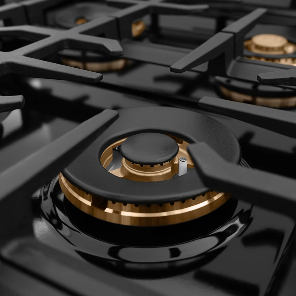 ZLINE Autograph Edition 36 in. Classic Gas Rangetop with 6 Burner DuoPro™ Cooktop in Stainless Steel and Matte Black Accents (PCRTZ-36-MB) - Image 4