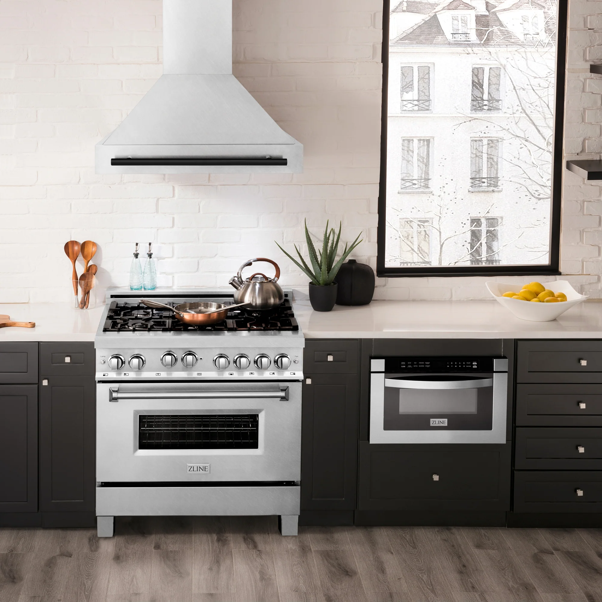 ZLINE Autograph Edition 36" Fingerprint Resistant Stainless Steel Range Hood with Matte Black Handle (8654SNZ-36-MB) - Image 13