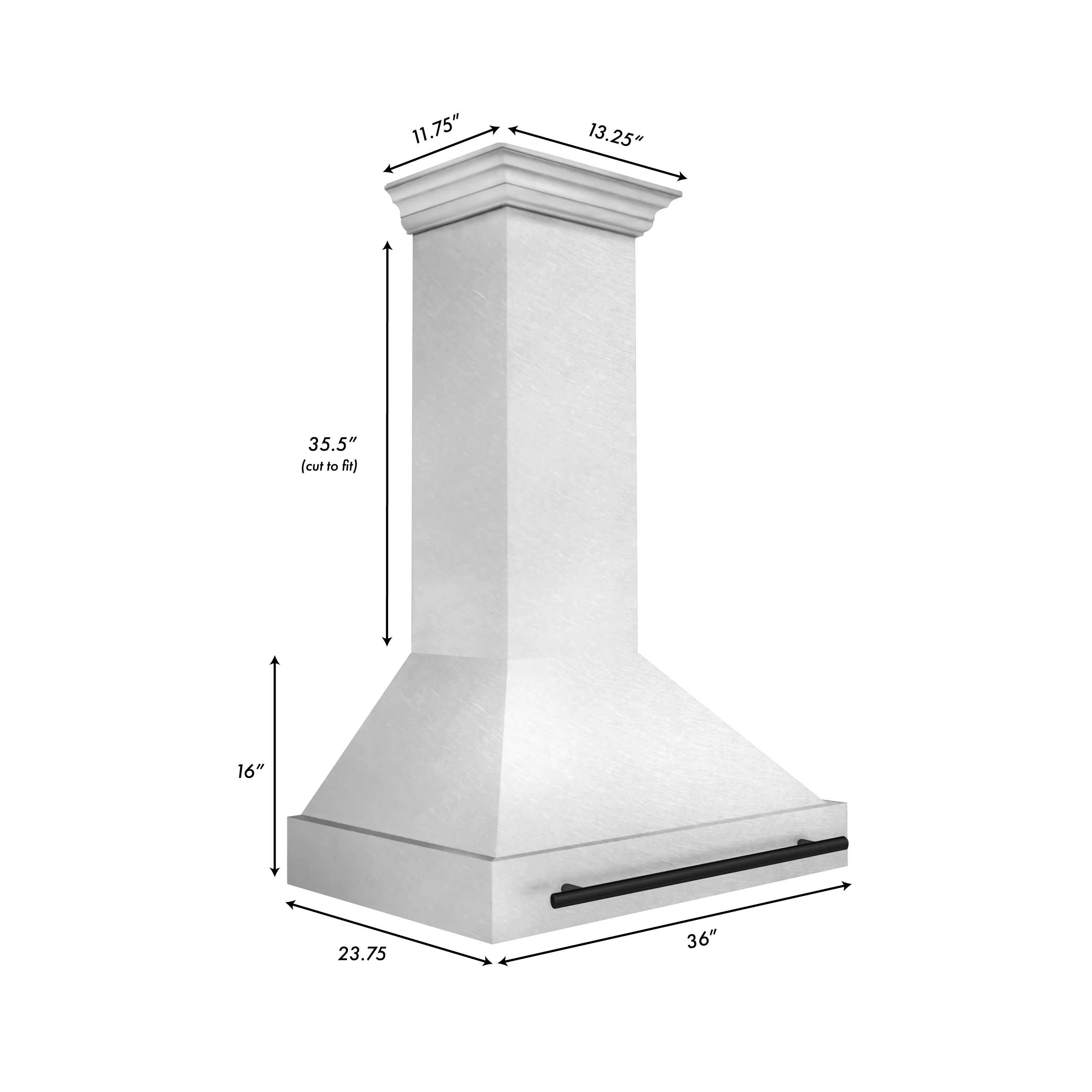 ZLINE Autograph Edition 36" Fingerprint Resistant Stainless Steel Range Hood with Matte Black Handle (8654SNZ-36-MB) - Image 14