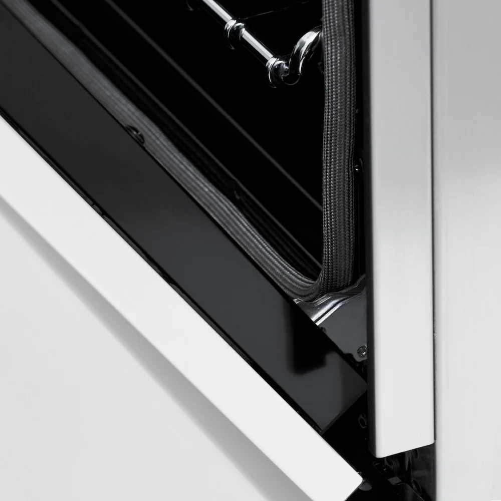 ZLINE Autograph Edition 36 in. 4.6 cu. ft. Legacy Dual Fuel Range with 6 Burner Gas Cooktop and Electric Convection Oven in Satin Stainless Steel with White Matte Door and Champagne Bronze Accents, Open Box-Great Condition - Image 6