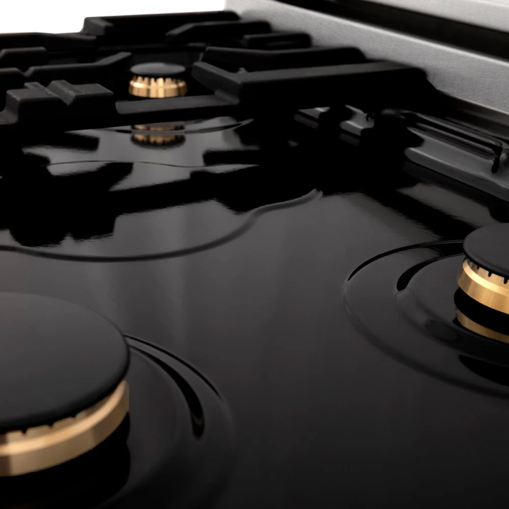 ZLINE Autograph Edition 36 in. 4.6 cu. ft. Legacy Dual Fuel Range with 6 Burner Gas Cooktop and Electric Convection Oven in Satin Stainless Steel with White Matte Door and Matte Black Accents, Open Box-Great Condition - Image 14