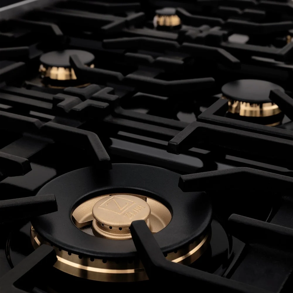 ZLINE Autograph Edition 36 in. 4.6 cu. ft. Legacy Dual Fuel Range with 6 Burner Gas Cooktop and Electric Convection Oven in Satin Stainless Steel with White Matte Door and Polished Gold Accents, Open Box-Great Condition - Image 7
