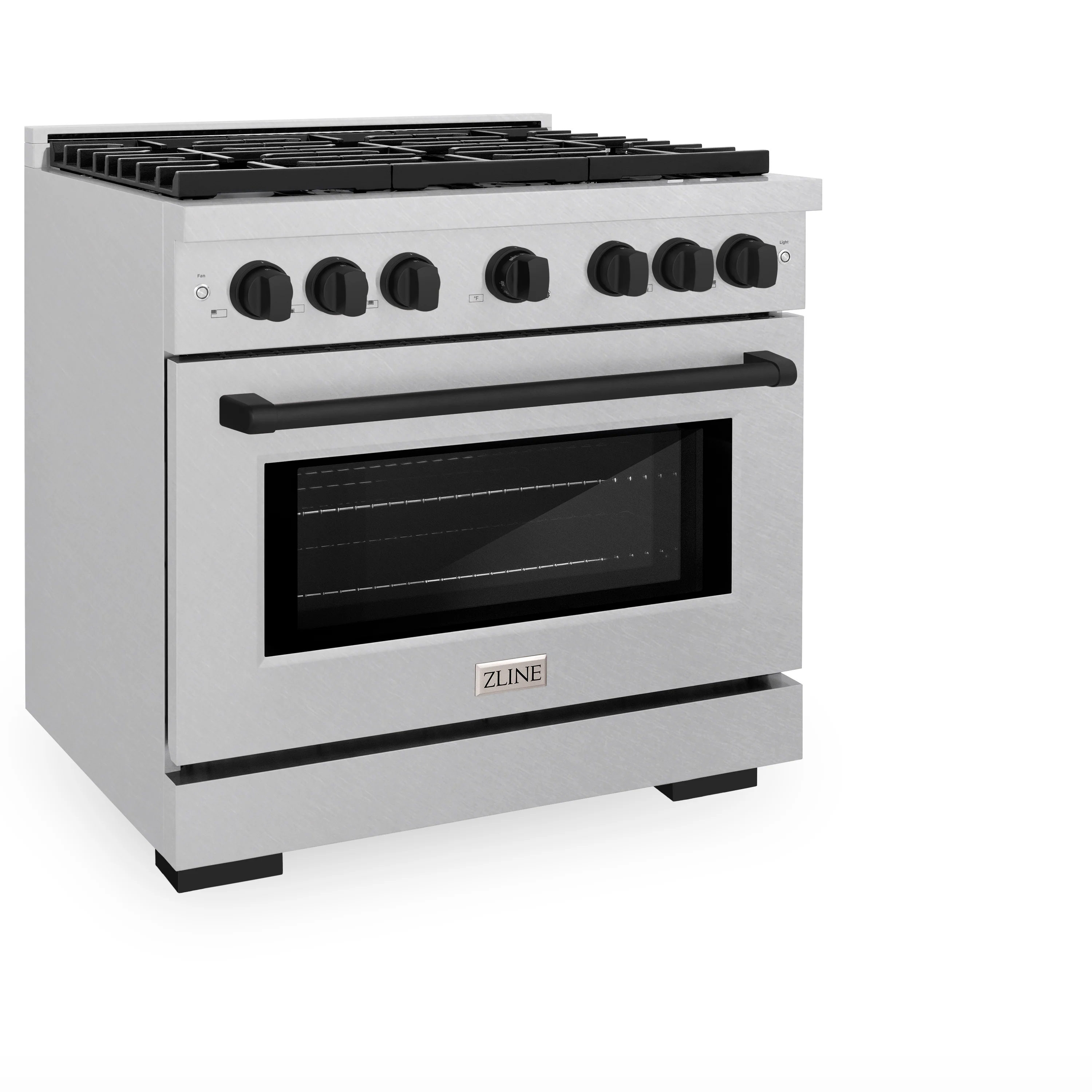 ZLINE Autograph Edition 36 in. 5.2 cu. ft. Paramount Gas Range with 6 Burner Cooktop and Convection Gas Oven in Satin Stainless Steel and Matte Black Accents (SGRSZ-36-MB) - Image 3