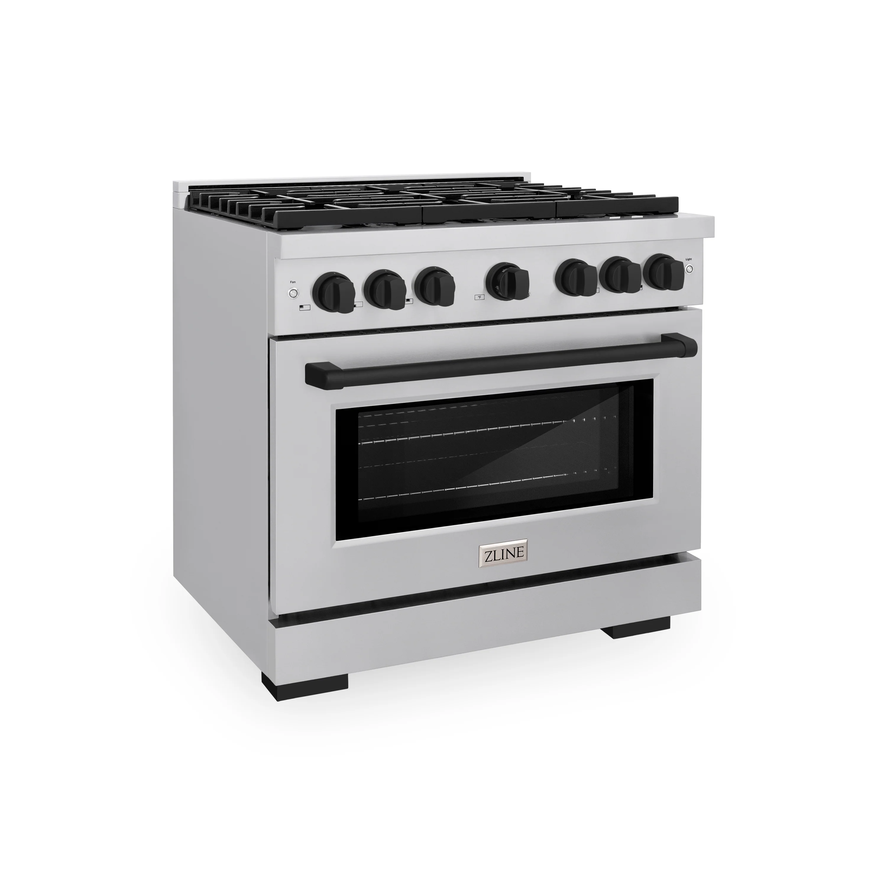 ZLINE Autograph Edition 36 in. 5.2 cu. ft. Paramount Dual Fuel Range with 6 Burner Gas Cooktop and Electric Convection Oven in Stainless Steel with Matte Black Accents, Open Box-Great Condition