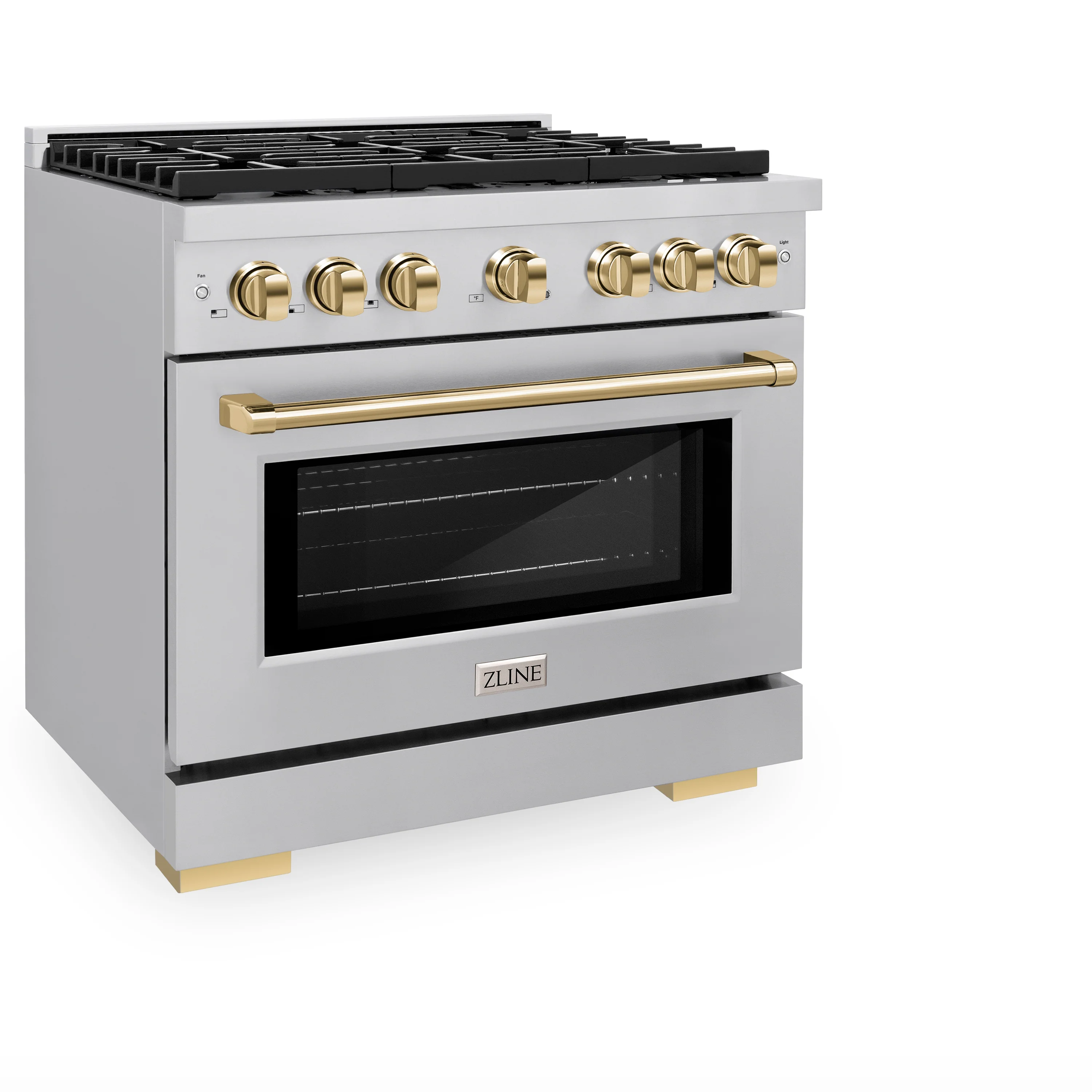 ZLINE Autograph Edition 36 in. 5.2 cu. ft. Paramount Dual Fuel Range with 6 Burner Gas Cooktop and Electric Convection Oven in Stainless Steel with Polished Gold Accents, Open Box-Great Condition - Image 6