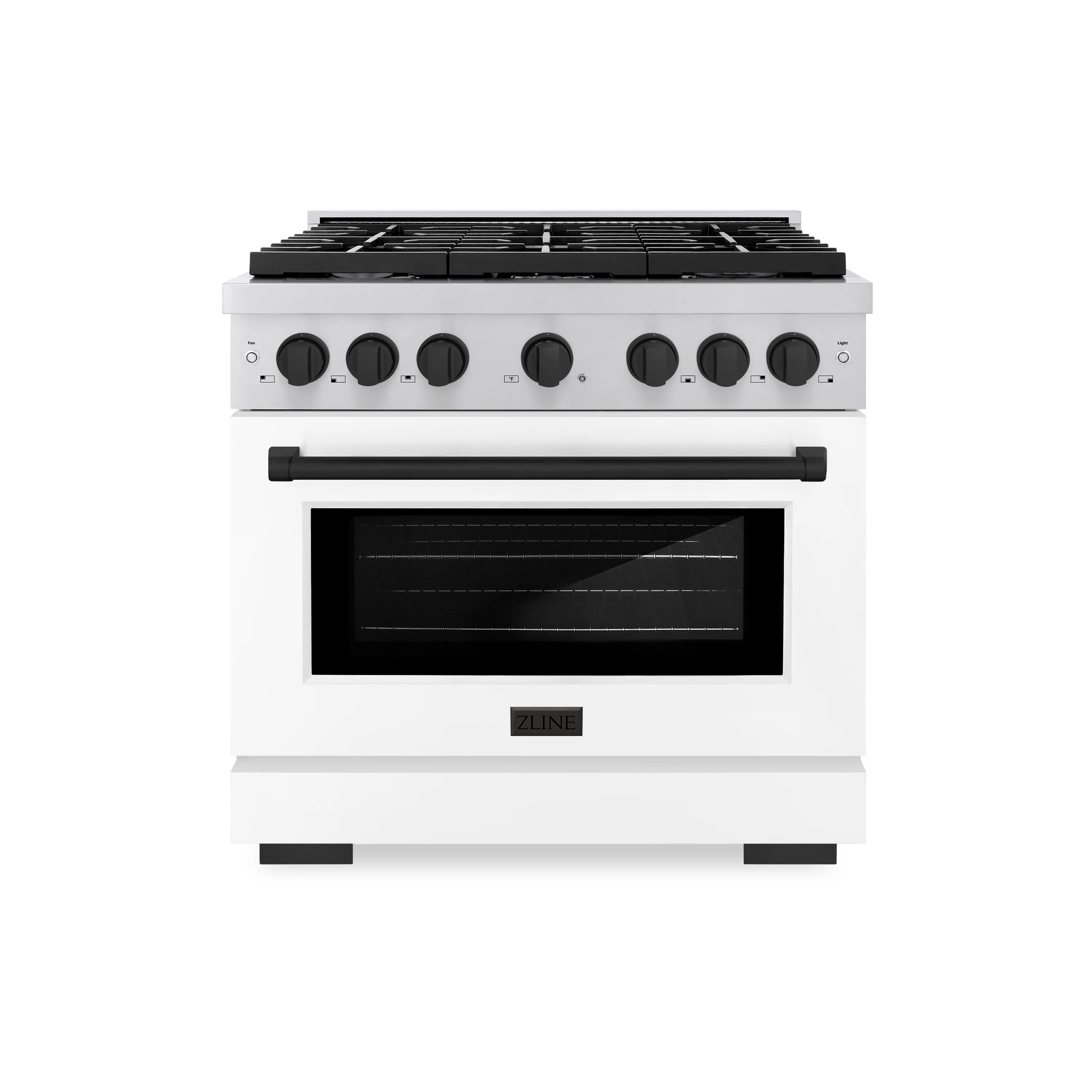 ZLINE Autograph Edition 36 in. 5.2 cu. ft. Paramount Gas Range with 6 Burner Cooktop and Convection Gas Oven in Stainless Steel with White Matte Door and Matte Black Accents, Open Box-Great Condition - Image 3