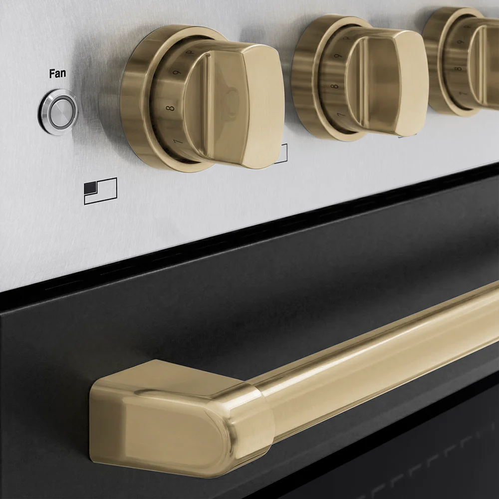 ZLINE Autograph Edition 36 in. 5.2 cu. ft. Paramount Induction Range with 5 Element Cooktop and Electric Convection Oven in Satin Stainless Steel with Black Matte Door and Champagne Bronze Accents, Open Box-Great Condition - Image 5