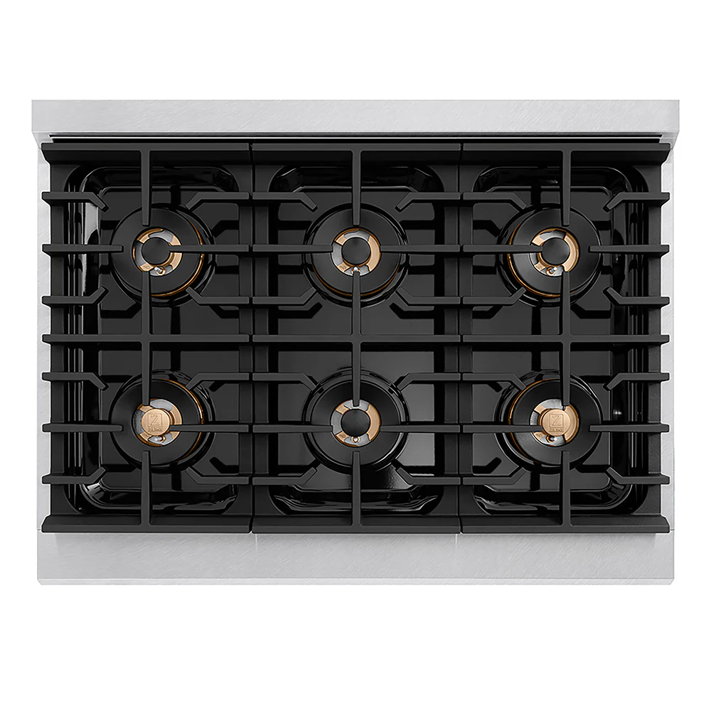 ZLINE Autograph Edition 36 in. Paramount Gas Rangetop with 6 Burner DuoPro™ Cooktop in Satin Stainless Steel and Matte Black Accents, Open Box-Great Condition - Image 2