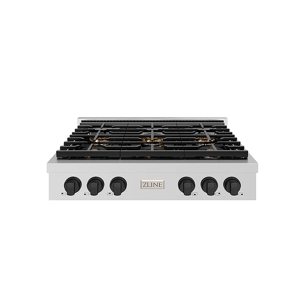 ZLINE Autograph Edition 36 in. Paramount Gas Rangetop with 6 Burner DuoPro™ Cooktop in Stainless Steel and Matte Black Accents, Open Box-Great Condition - Image 3