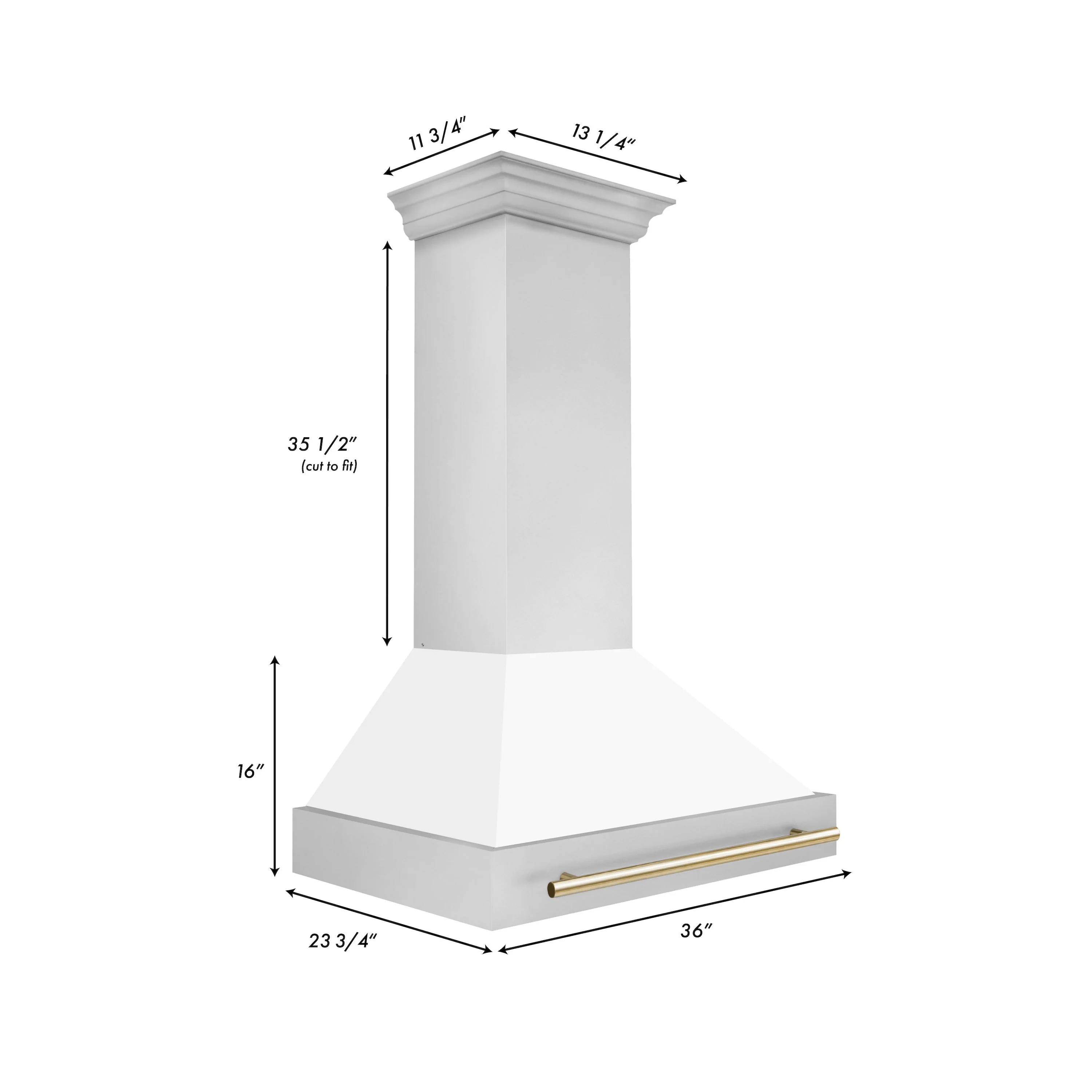 ZLINE Autograph Edition 36 in. Kitchen Package with Stainless Steel Dual Fuel Range with White Matte Door, Range Hood and Dishwasher with Polished Gold Accents (3AKP-RAWMRHDWM36-G) - Image 15