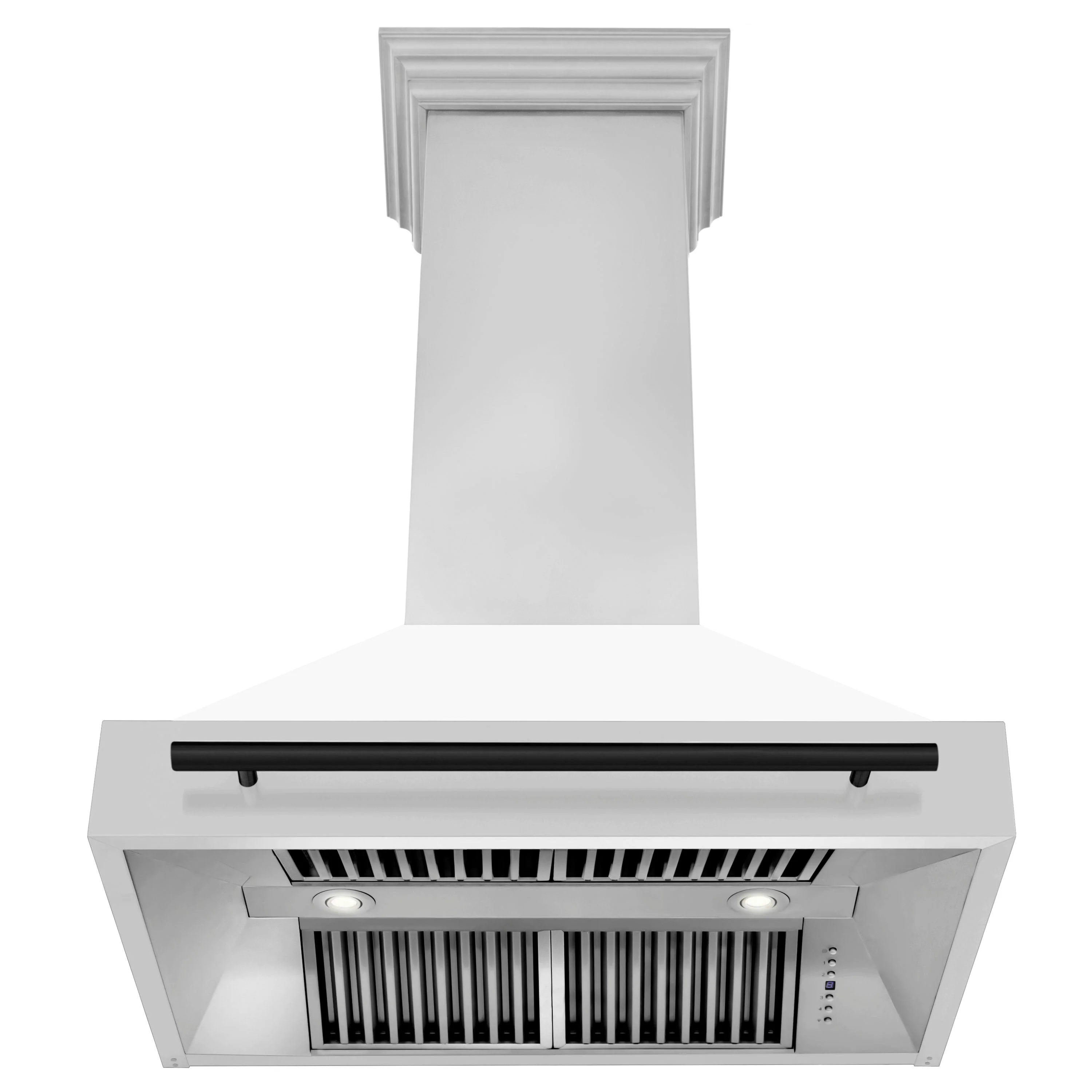 ZLINE Autograph Edition 36 in. Kitchen Package with Stainless Steel Dual Fuel Range with White Matte Door and Range Hood with Matte Black Accents (2AKP-RAWMRH36-MB) - Image 12