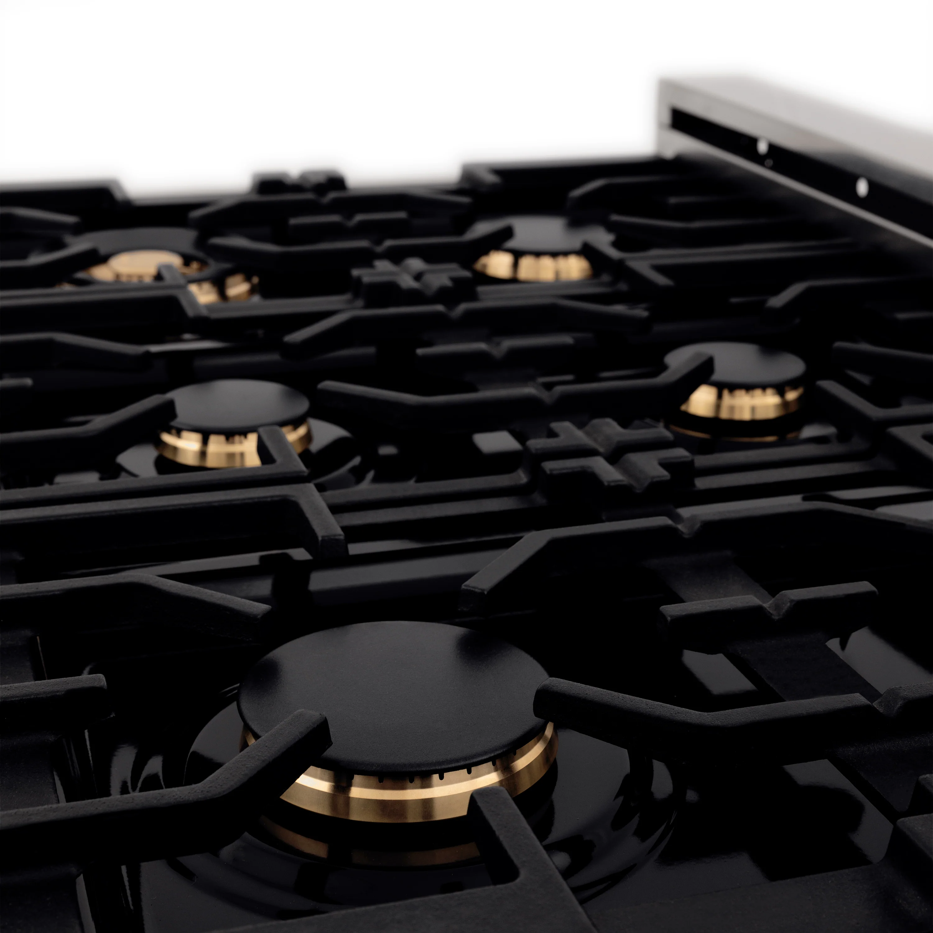 ZLINE Autograph Edition 36 in. 4.6 cu. ft. Legacy Dual Fuel Range with 6 Burner Gas Cooktop and Electric Convection Oven in Satin Stainless Steel with White Matte Door and Matte Black Accents (RASZ-WM-36-MB) - Image 8