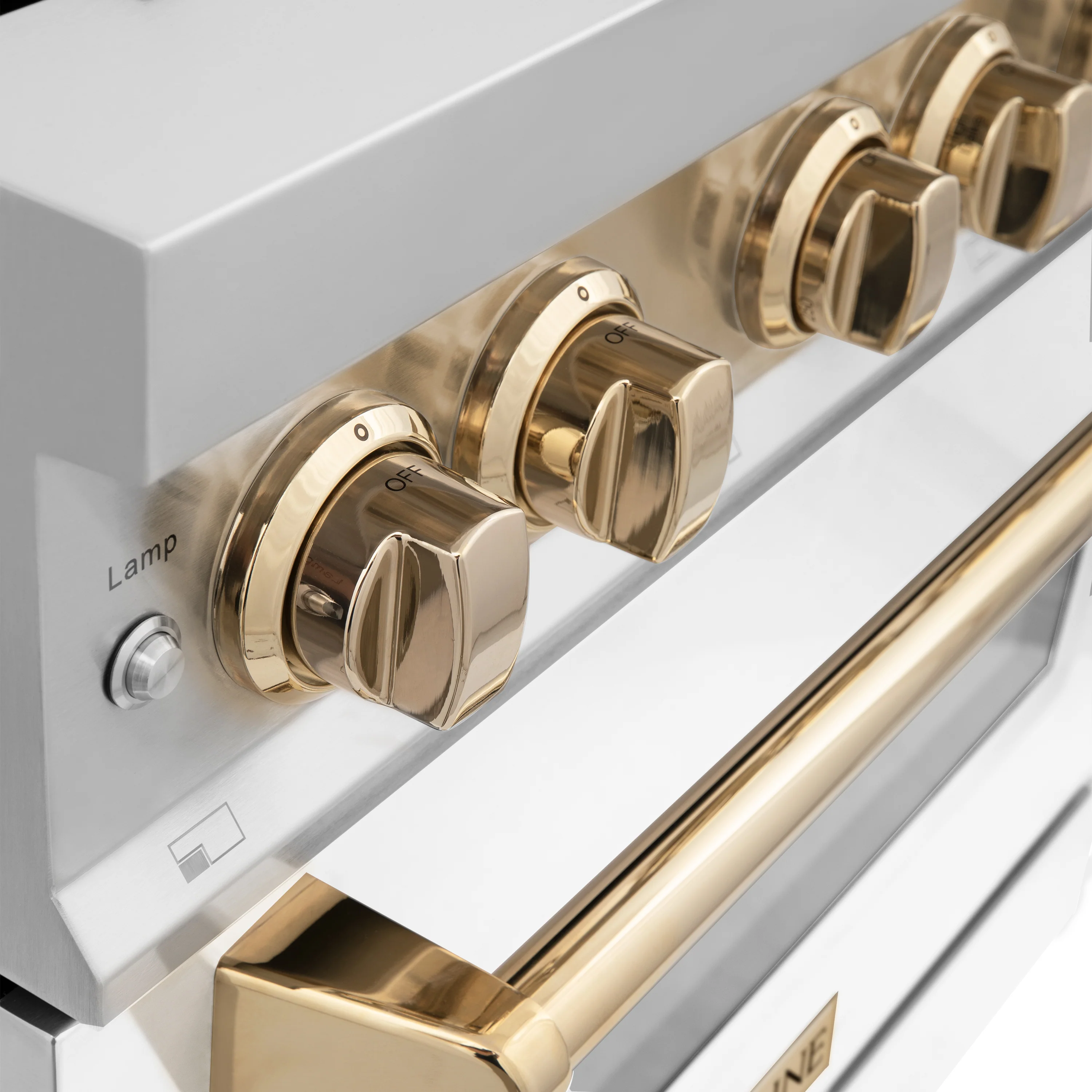 ZLINE Autograph Edition 36 in. 4.6 cu. ft. Legacy Dual Fuel Range with 6 Burner Gas Cooktop and Electric Convection Oven in Stainless Steel with White Matte Door and Polished Gold Accents (RAZ-WM-36-G) - Image 12