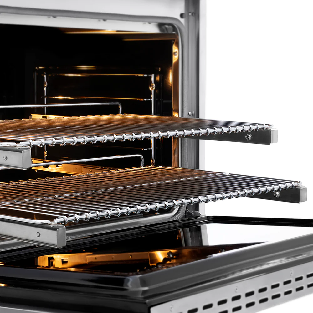 ZLINE Autograph Edition 36 in. 5.2 cu. ft. Paramount Dual Fuel Range with 6 Burner DuoPro™ Cooktop and Electric Convection Oven in Stainless Steel and Champagne Bronze Accents (PSDRZ-36-CB) - Image 8