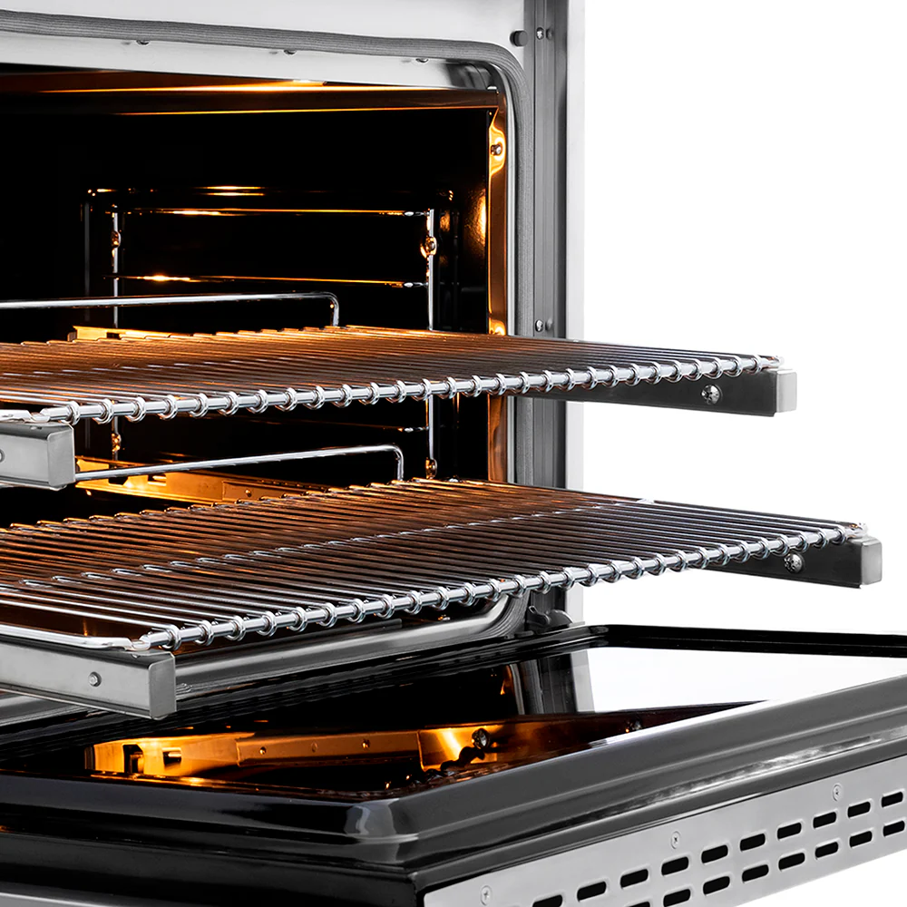 ZLINE Autograph Edition 36 in. 5.2 cu. ft. Paramount Dual Fuel Range with 6 Burner Gas Cooktop and Electric Convection Oven in Stainless Steel with Polished Gold Helix Handle and Knob Accents (SDRZ-36-KG) - Image 9