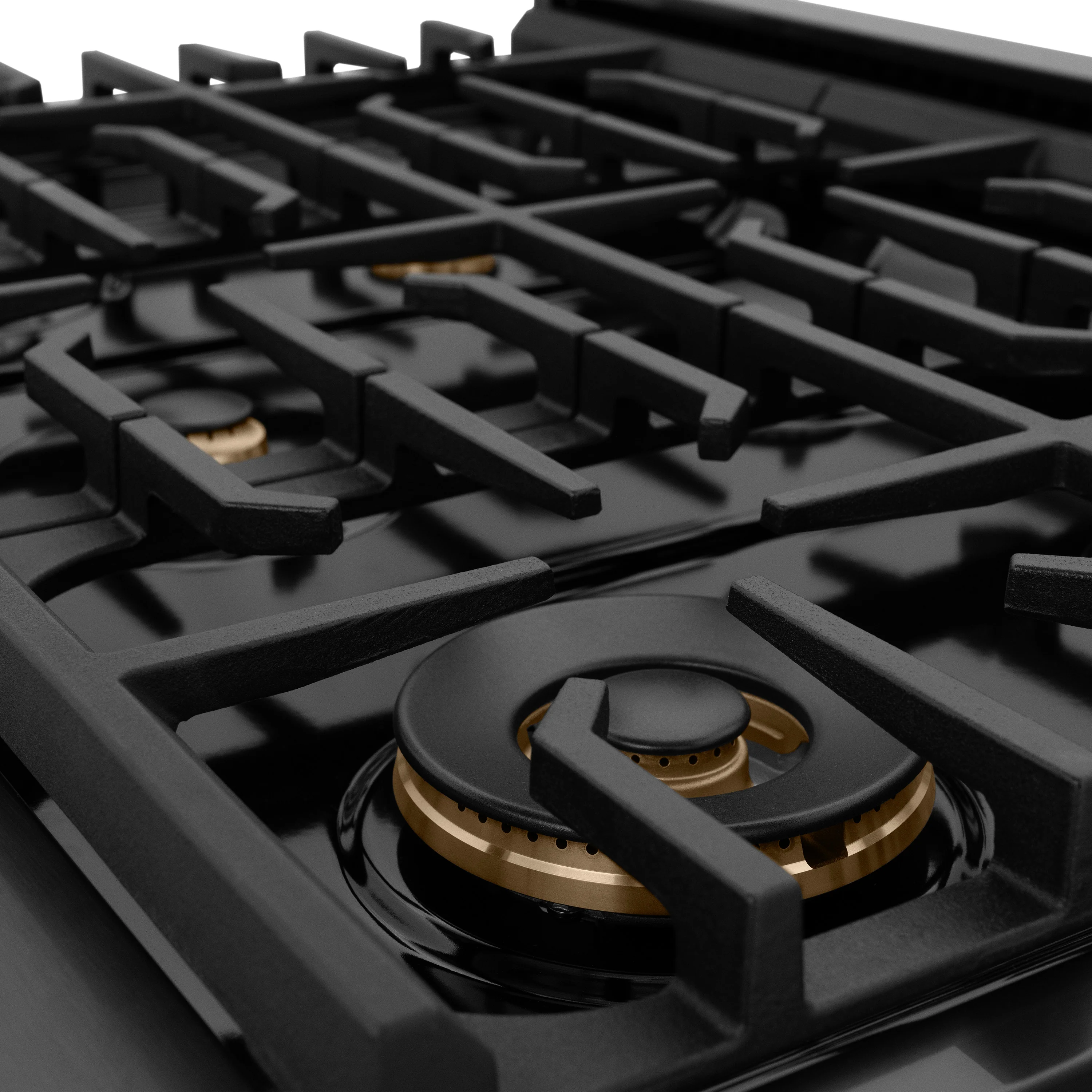 ZLINE Autograph Edition 36 in. 5.2 cu. ft. Paramount Gas Range with 6 Burner Cooktop and Convection Gas Oven in Black Stainless Steel and Champagne Bronze Accents (SGRBZ-36-CB) - Image 7