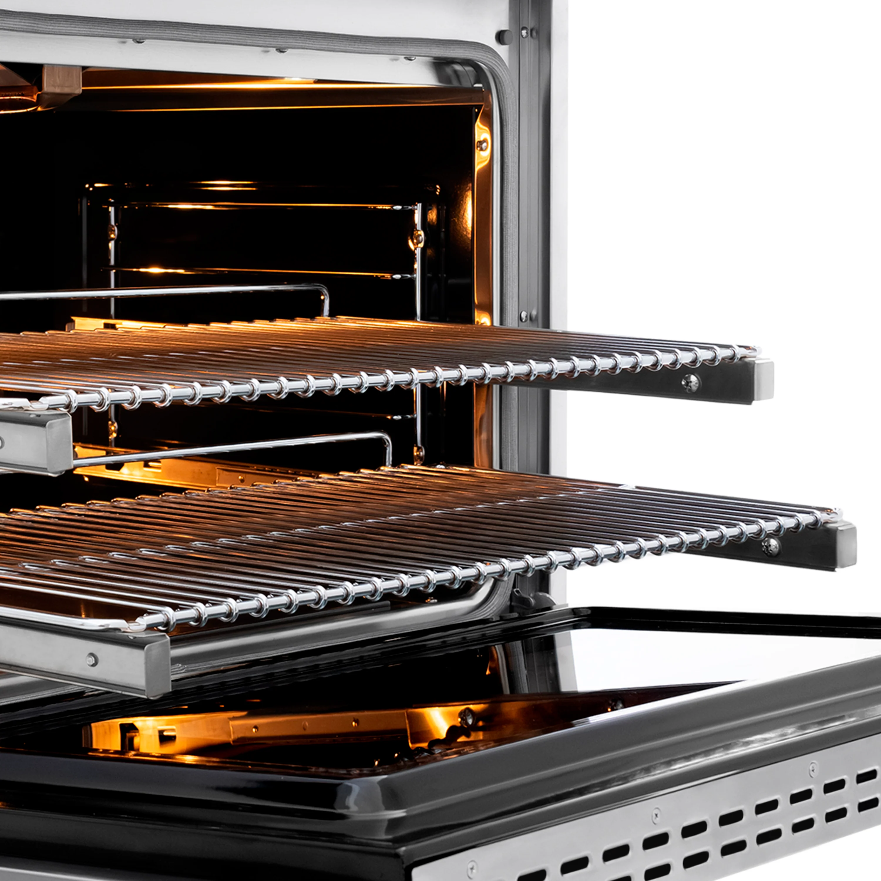 ZLINE Autograph Edition 36 in. 5.2 cu. ft. Paramount Gas Range with 6 Burner DuoPro™ Cooktop and Convection Gas Oven in Stainless Steel with Polished Nickel Helix Handle and Accents (PSGRZ-36-KPN) - Image 8