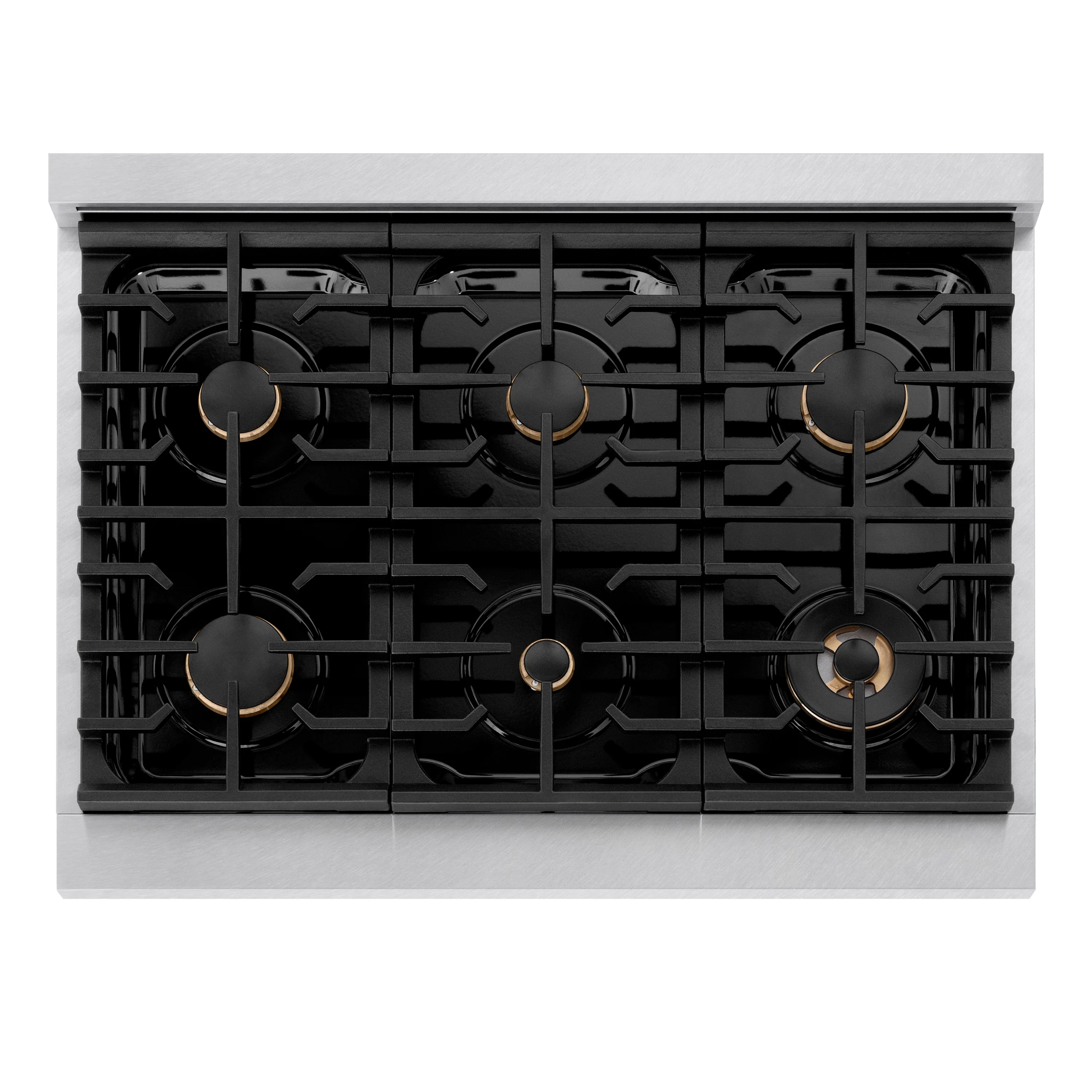 ZLINE Autograph Edition 36 in. 5.2 cu. ft. Paramount Gas Range with 6 Burner Cooktop and Convection Gas Oven in Satin Stainless Steel and Polished Gold Accents (SGRSZ-36-G) - Image 10