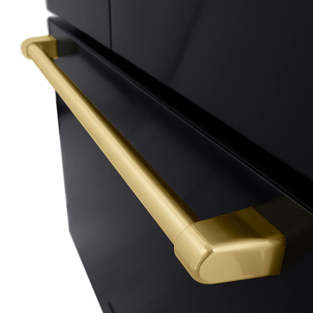 ZLINE Autograph Edition 36 in. 28.9 cu. ft. Standard-Depth French Door External Water Dispenser Refrigerator with Dual Ice Maker in Fingerprint-Resistant Black Stainless Steel and Champagne Bronze Traditional Handles (RSMZ-W-36-BS-CB) - Image 12