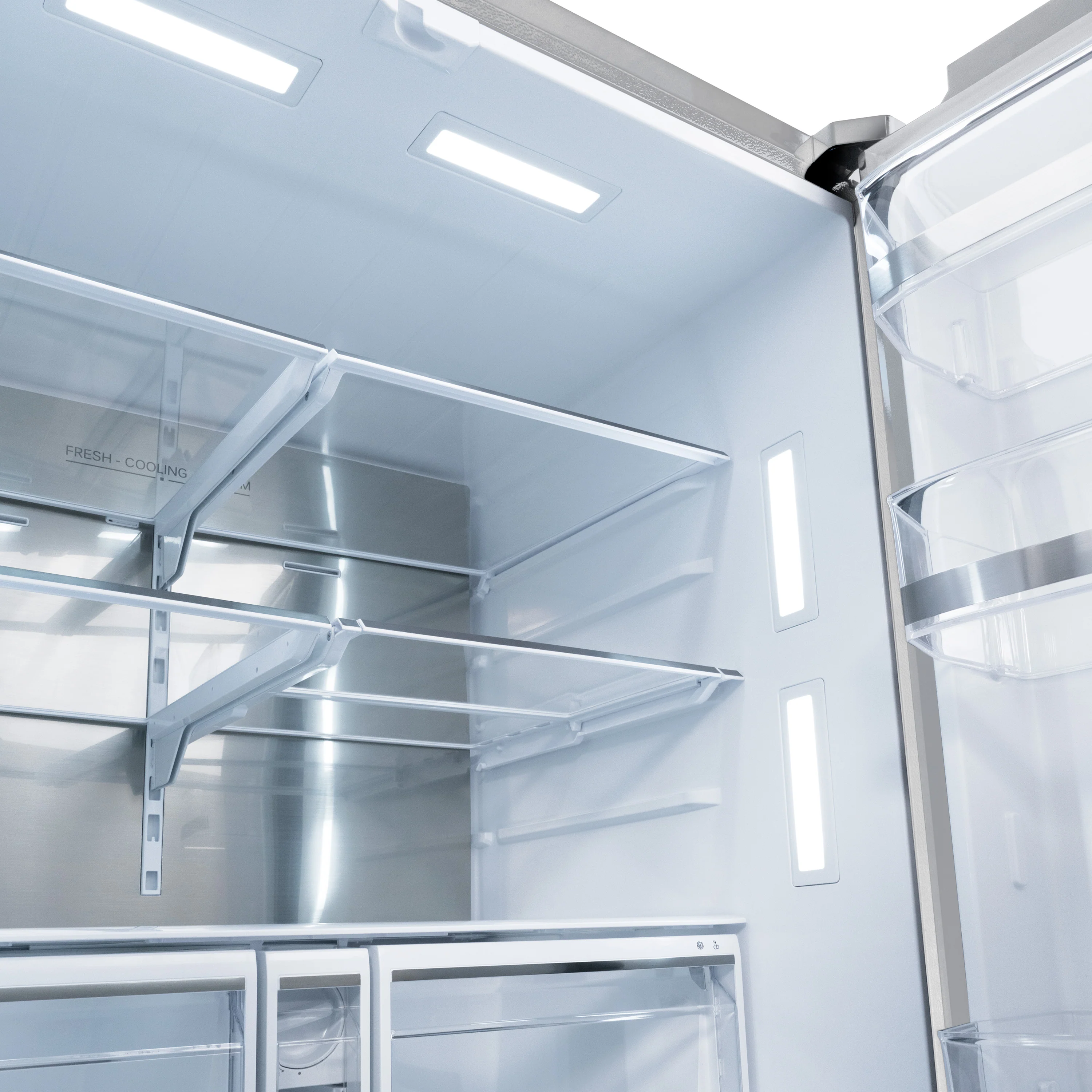 ZLINE Autograph Edition 36 in. 28.9 cu. ft. Standard-Depth French Door External Water Dispenser Refrigerator with Dual Ice Maker in Fingerprint-Resistant Stainless Steel and Matte Black Traditional Handles (RSMZ-W-36-MB) - Image 10