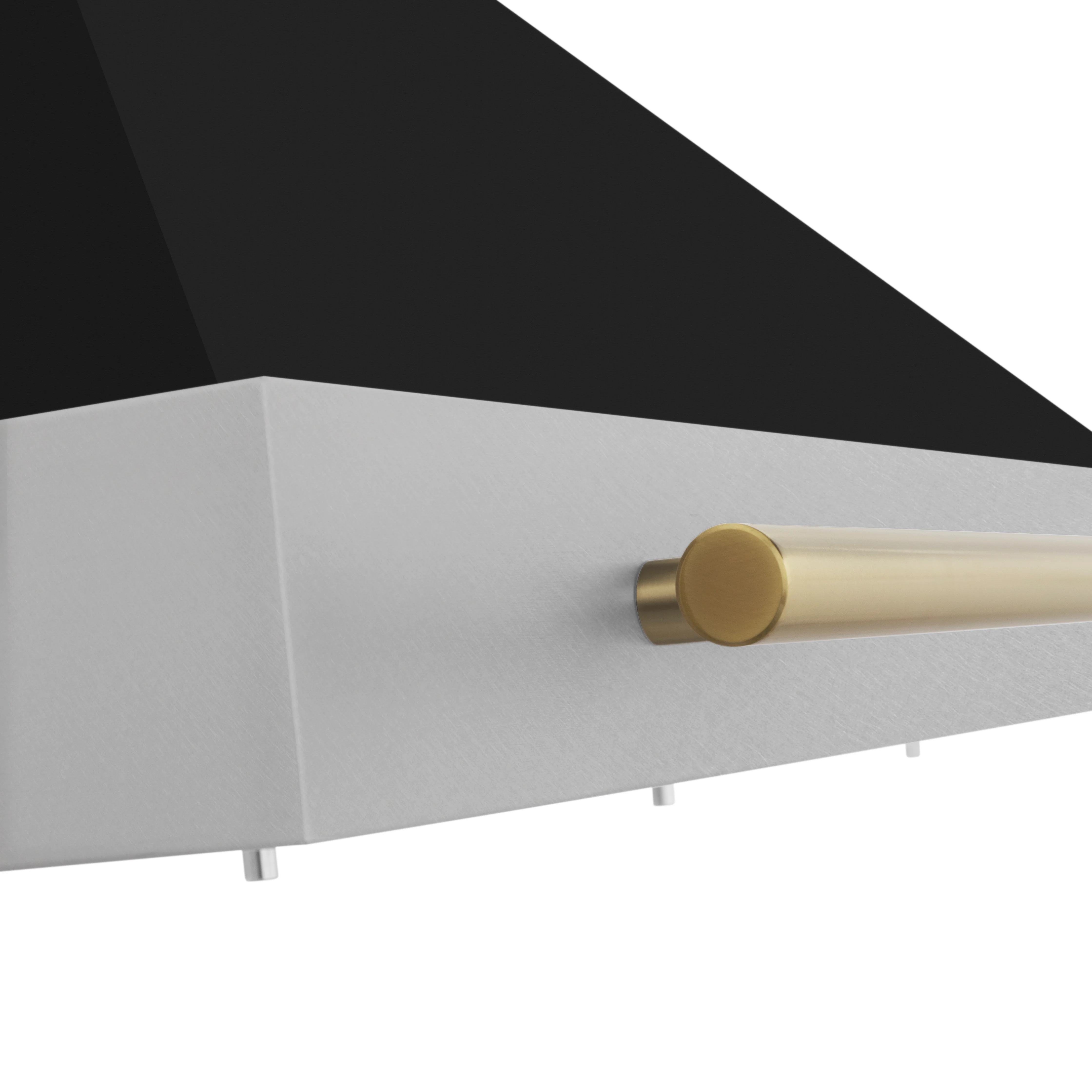 ZLINE Autograph Edition 36 in. Convertible Satin Stainless Steel Wall Mount Range Hood with Black Matte Shell and Polished Gold Handle (KB4SNZ-BLM36-G) - Image 6