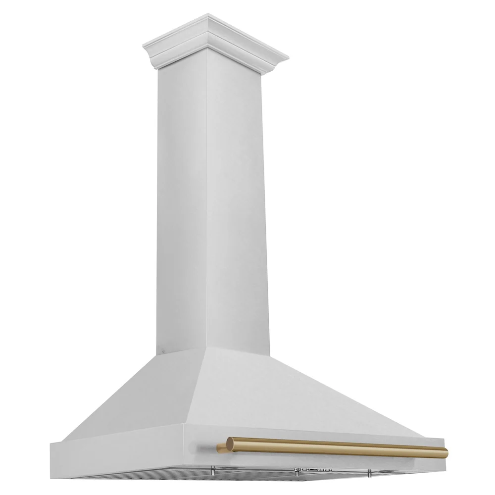 ZLINE 36 in. Autograph Edition Convertible Fingerprint Resistant Satin Stainless Steel Range Hood with Champagne Bronze Handle (KB4SNZ-36-CB) - Image 4