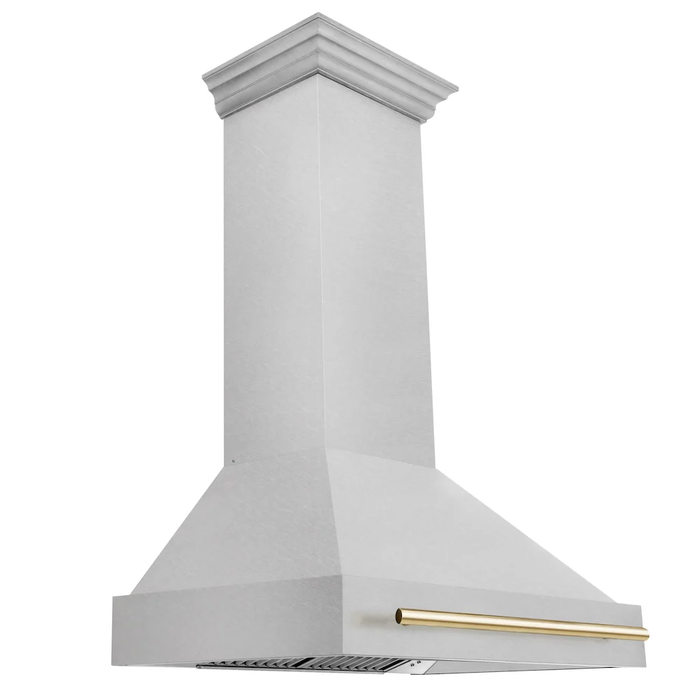 ZLINE Autograph Edition 36" Fingerprint Resistant Stainless Steel Range Hood with Polished Gold Handle (8654SNZ-36-G) - Image 5