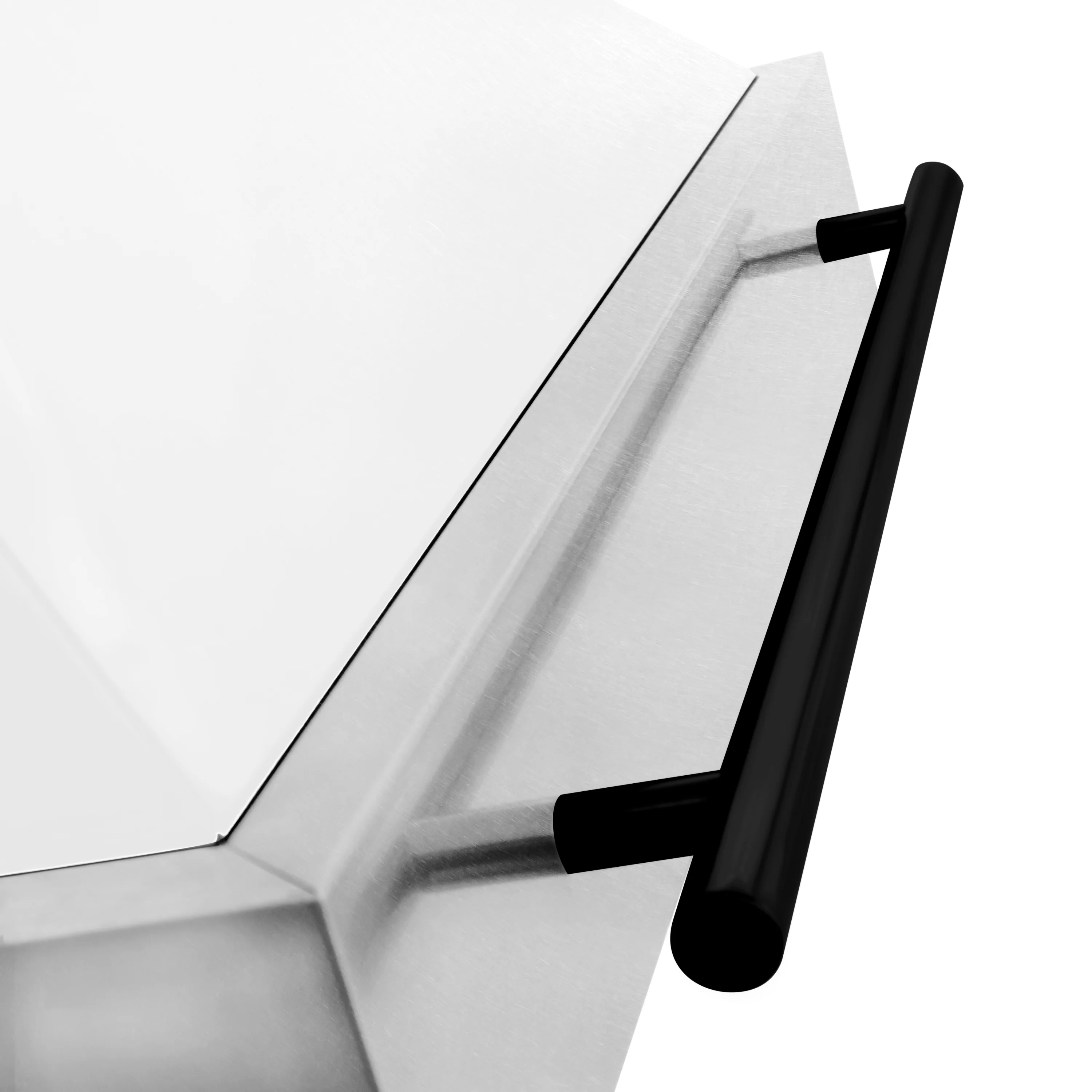 ZLINE Autograph Edition 36 in. Satin Stainless Steel Wall Mount Range Hood with White Matte Shell and Matte Black Handle (8654SNZ-WM36-MB) - Image 7