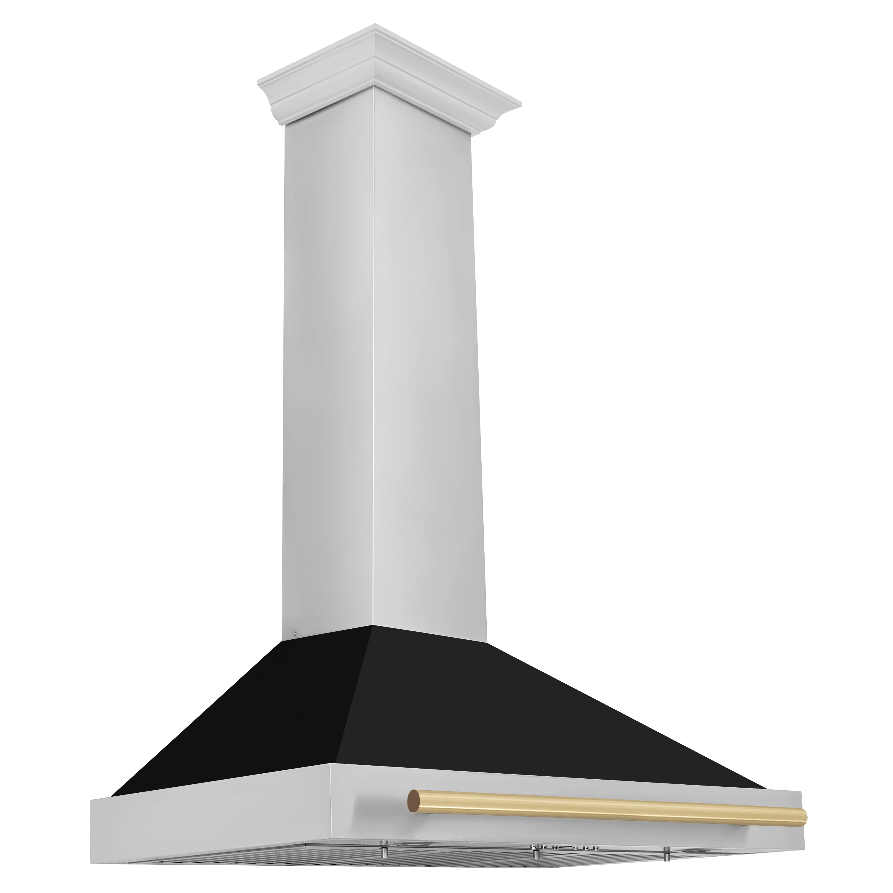 ZLINE 36 in. Autograph Edition Convertible Stainless Steel Range Hood with Black Matte Shell and Champagne Bronze Handle (KB4STZ-BLM36-CB) - Image 3