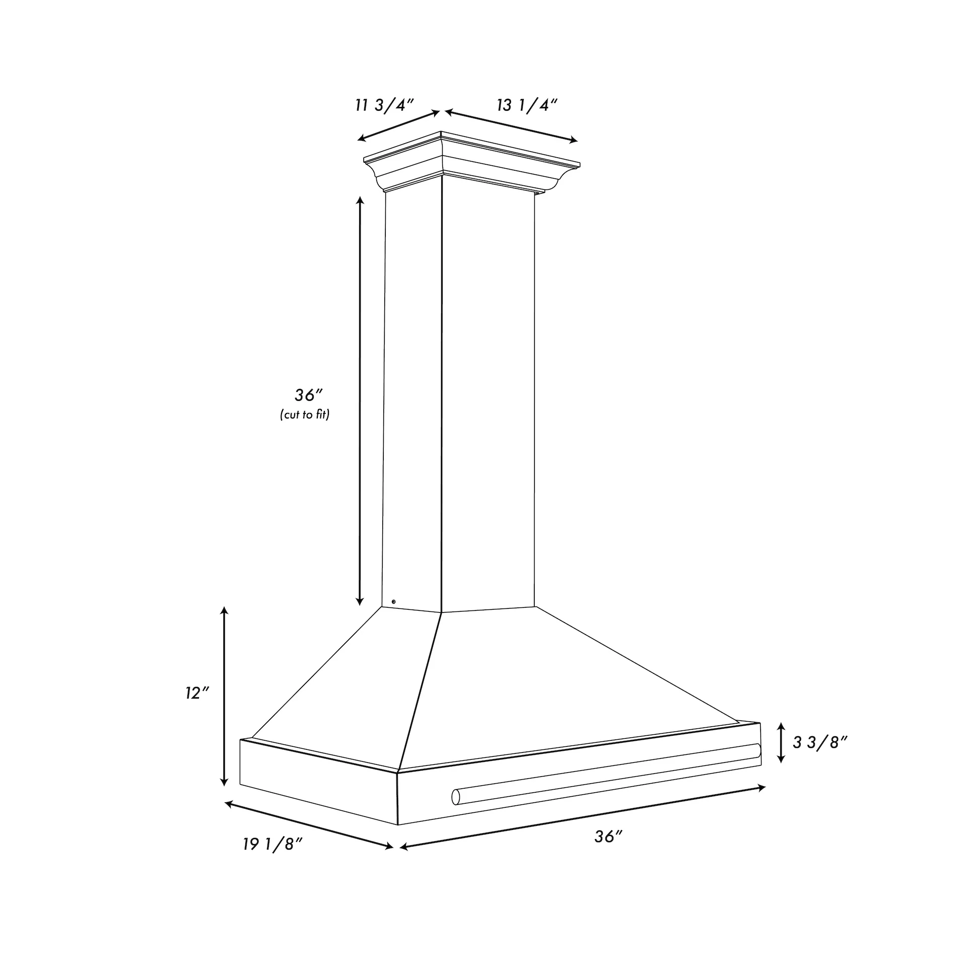 ZLINE 36 in. Autograph Edition Convertible Stainless Steel Range Hood with Black Matte Shell and Champagne Bronze Handle (KB4STZ-BLM36-CB) - Image 7