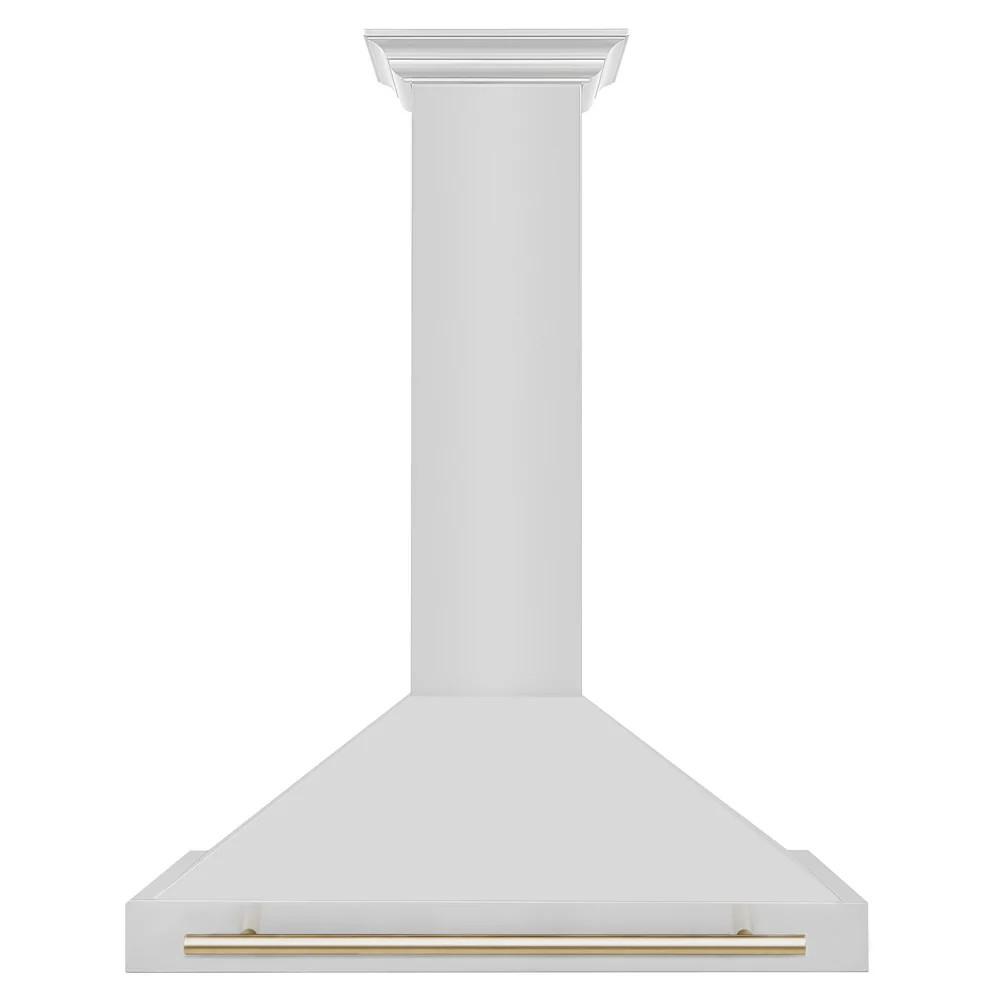 ZLINE 36 in. Autograph Edition Convertible Stainless Steel Range Hood with Stainless Steel Shell and Polished Gold Accents (KB4STZ-36-G) - Image 3