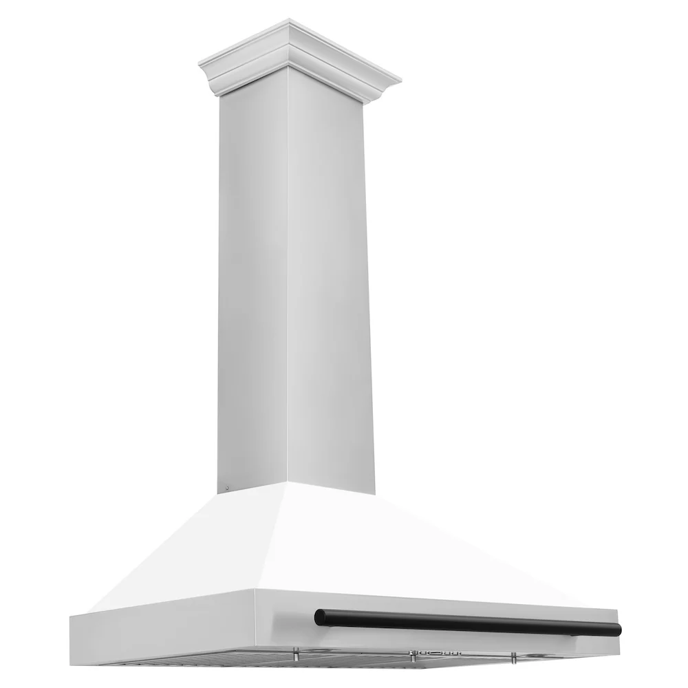 ZLINE 36 in.Autograph Edition Convertible Stainless Steel Range Hood with White Matte Shell and Matte Black Accents (KB4STZ-WM36-MB) - Image 5