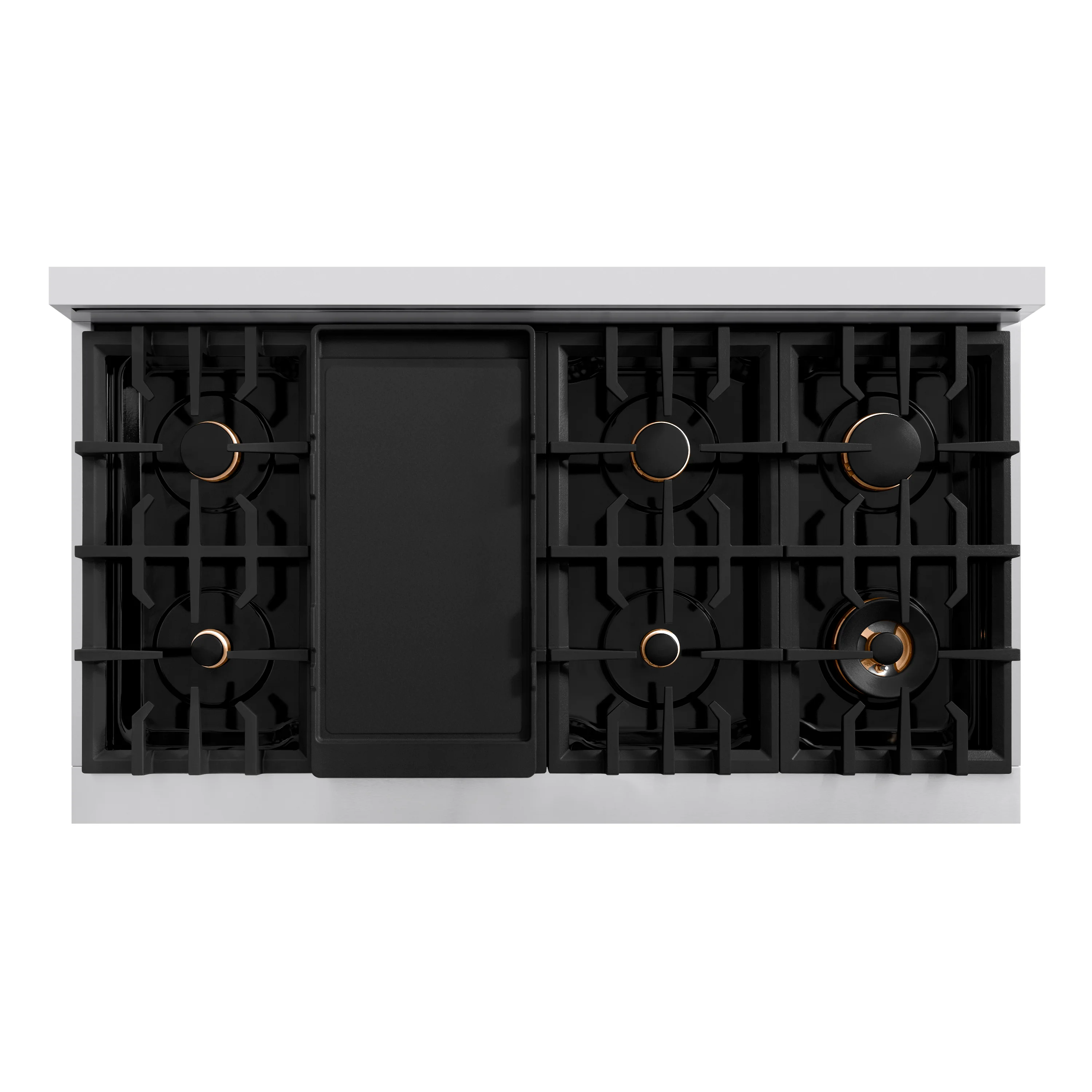 ZLINE Autograph Edition 48 in. Classic Gas Rangetop with 8 Burners and Porcelain Cooktop in Stainless Steel with Champagne Bronze Accents (RTZ-48-CB) - Image 10