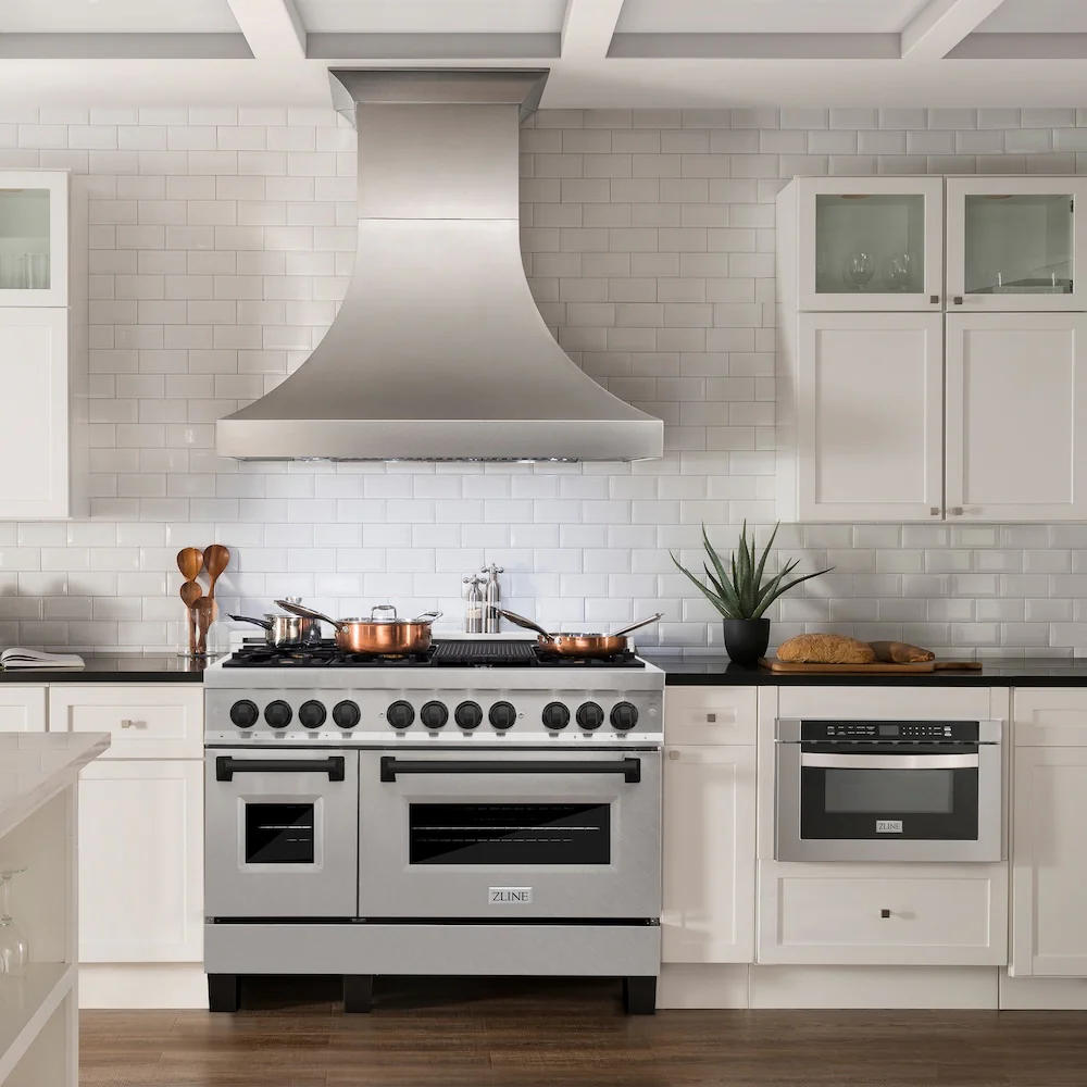 ZLINE Autograph Edition 48 in. 6.0 cu. ft. Legacy Dual Fuel Range with 7 Burner Gas Cooktop and 2 Electric Ovens in Satin Stainless Steel and Matte Black Accents, Open Box-Great Condition - Image 3