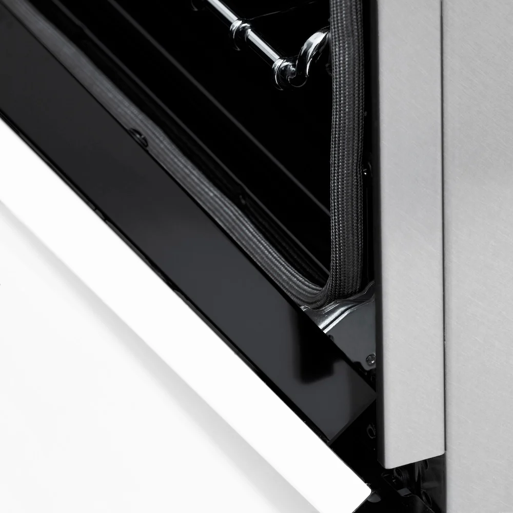ZLINE Autograph Edition 48 in. 6.0 cu. ft. Legacy Dual Fuel Range with 7 Burner Gas Cooktop and 2 Electric Ovens in Satin Stainless Steel with White Matte Doors and Matte Black Accents, Open Box-Great Condition - Image 7