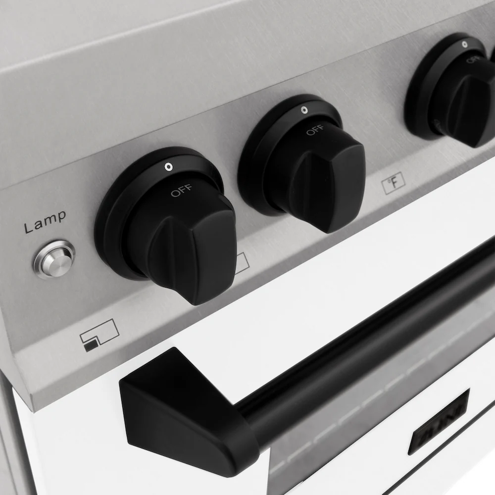 ZLINE Autograph Edition 48 in. 6.0 cu. ft. Legacy Dual Fuel Range with 7 Burner Gas Cooktop and 2 Electric Ovens in Satin Stainless Steel with White Matte Doors and Matte Black Accents, Open Box-Great Condition - Image 9