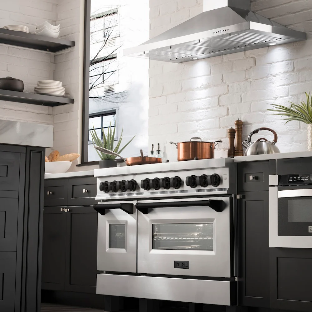 ZLINE Autograph Edition 48 in. 6.0 cu. ft. Legacy Dual Fuel Range with 7 Burner Gas Cooktop and 2 Electric Ovens in Stainless Steel and Matte Black Accents, Open Box-Great Condition - Image 20