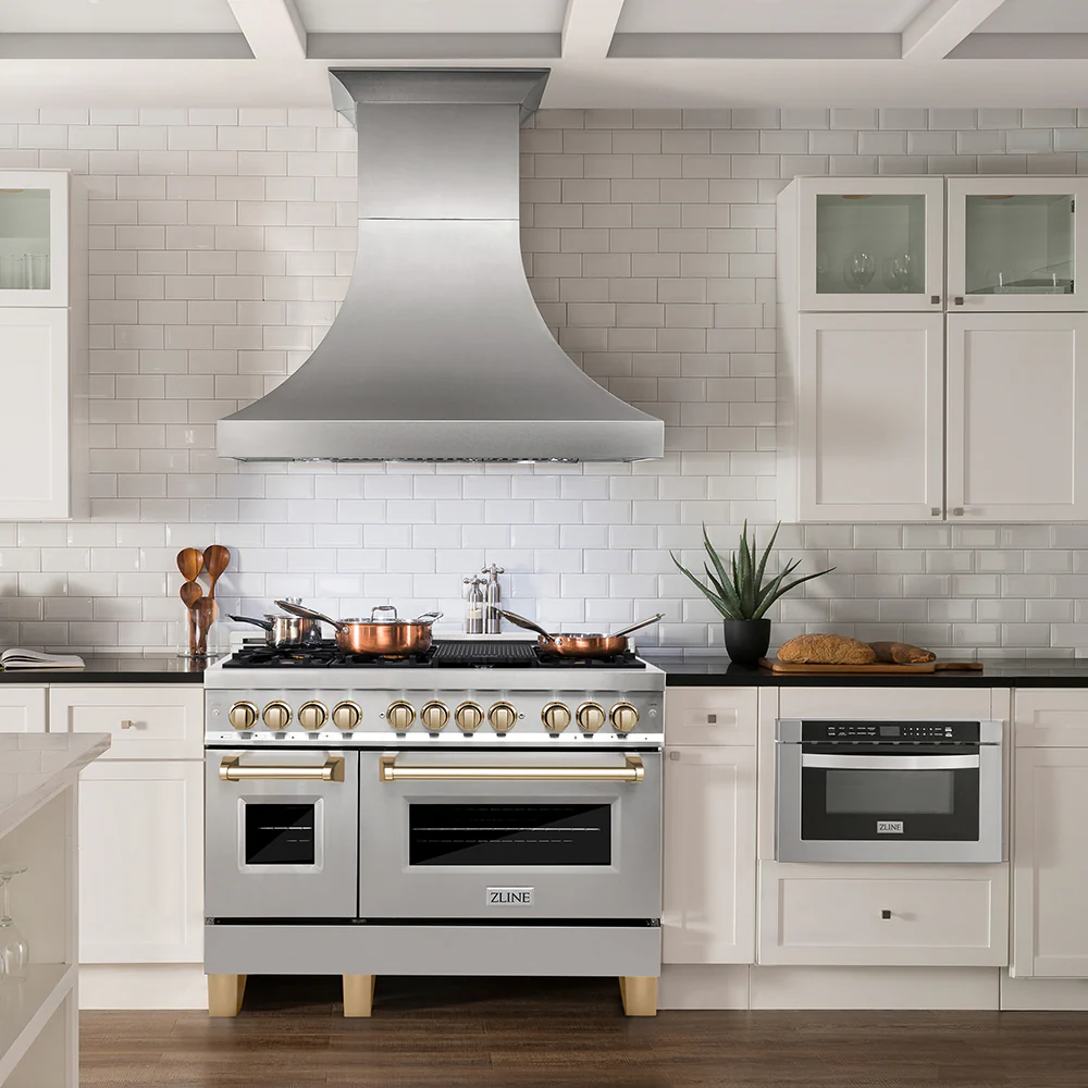 ZLINE Autograph Edition 48 in. 6.0 cu. ft. Legacy Dual Fuel Range with 7 Burner Gas Cooktop and 2 Electric Ovens in Stainless Steel and Polished Gold Accents, Open Box-Great Condition - Image 14