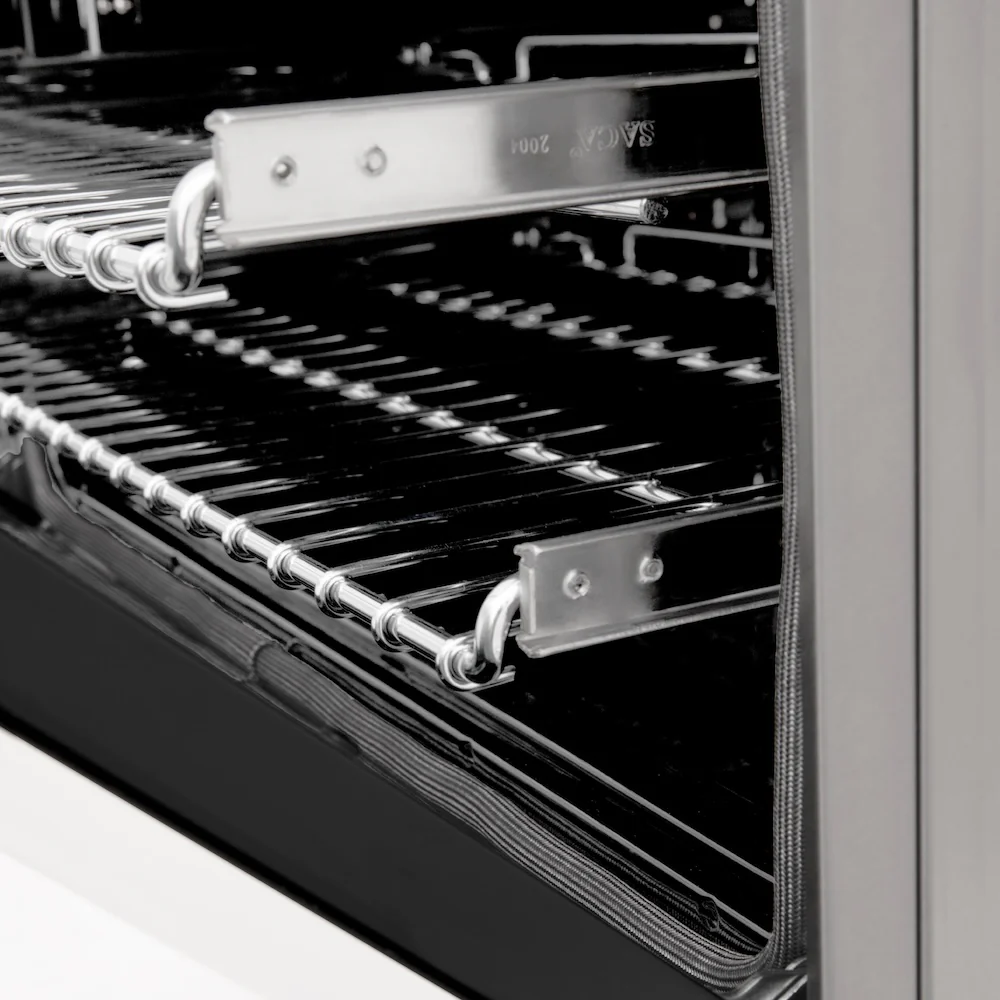 ZLINE Autograph Edition 48 in. 6.0 cu. ft. Legacy Dual Fuel Range with 7 Burner Gas Cooktop and 2 Electric Ovens in Stainless Steel with White Matte Doors and Polished Gold Accents, Open Box-Great Condition - Image 9