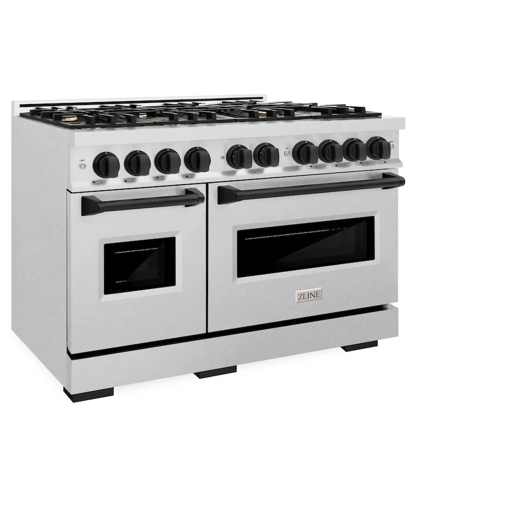 ZLINE Autograph Edition 48 in. 6.7 cu. ft. Classic Double Oven Gas Range with 8 Burner Cooktop in Satin Stainless Steel and Matte Black Accents, Open Box-Great Condition - Image 6